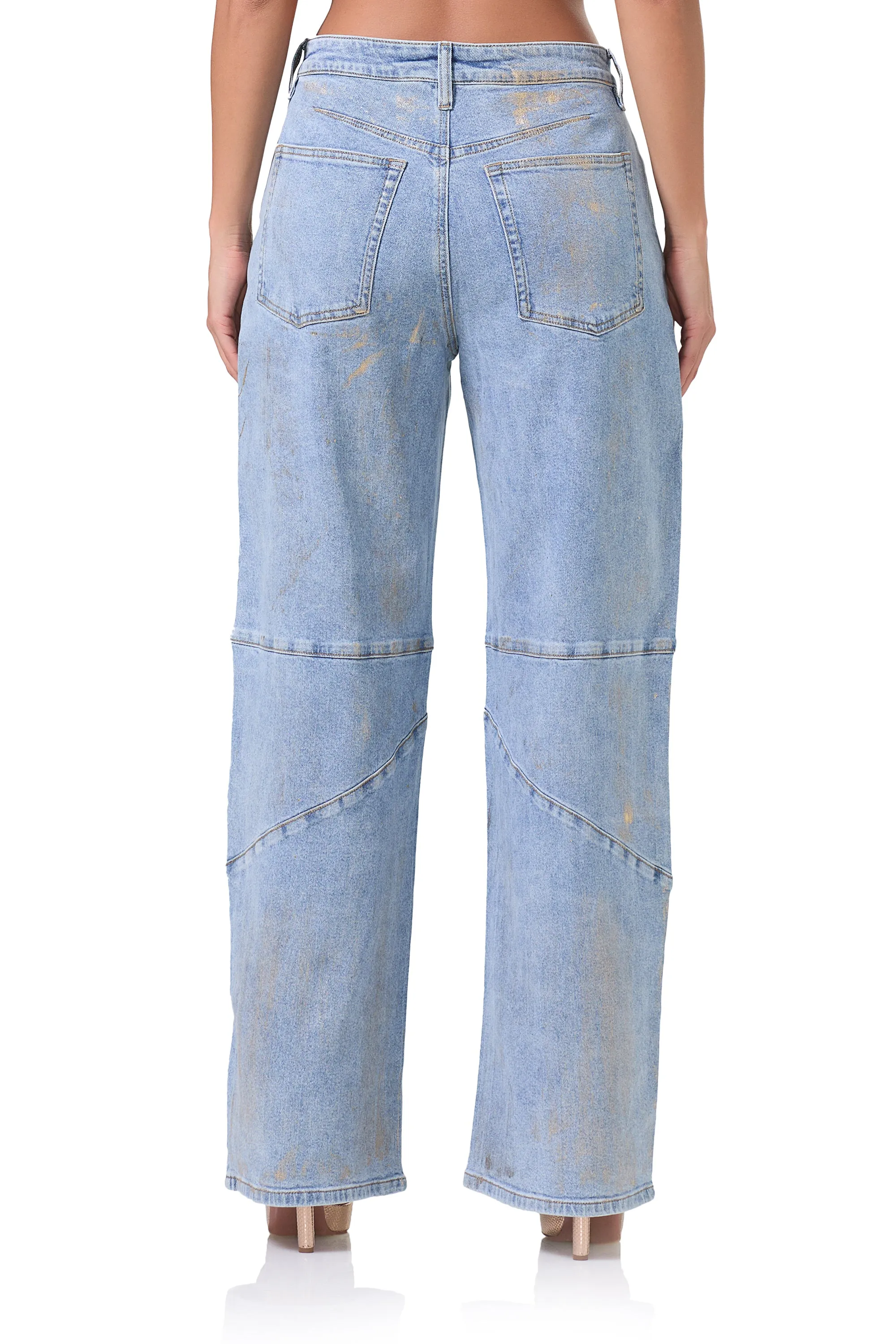 Ajax Barrel Jean - Gold Metallic sold by AFRM product image thumbnail 5