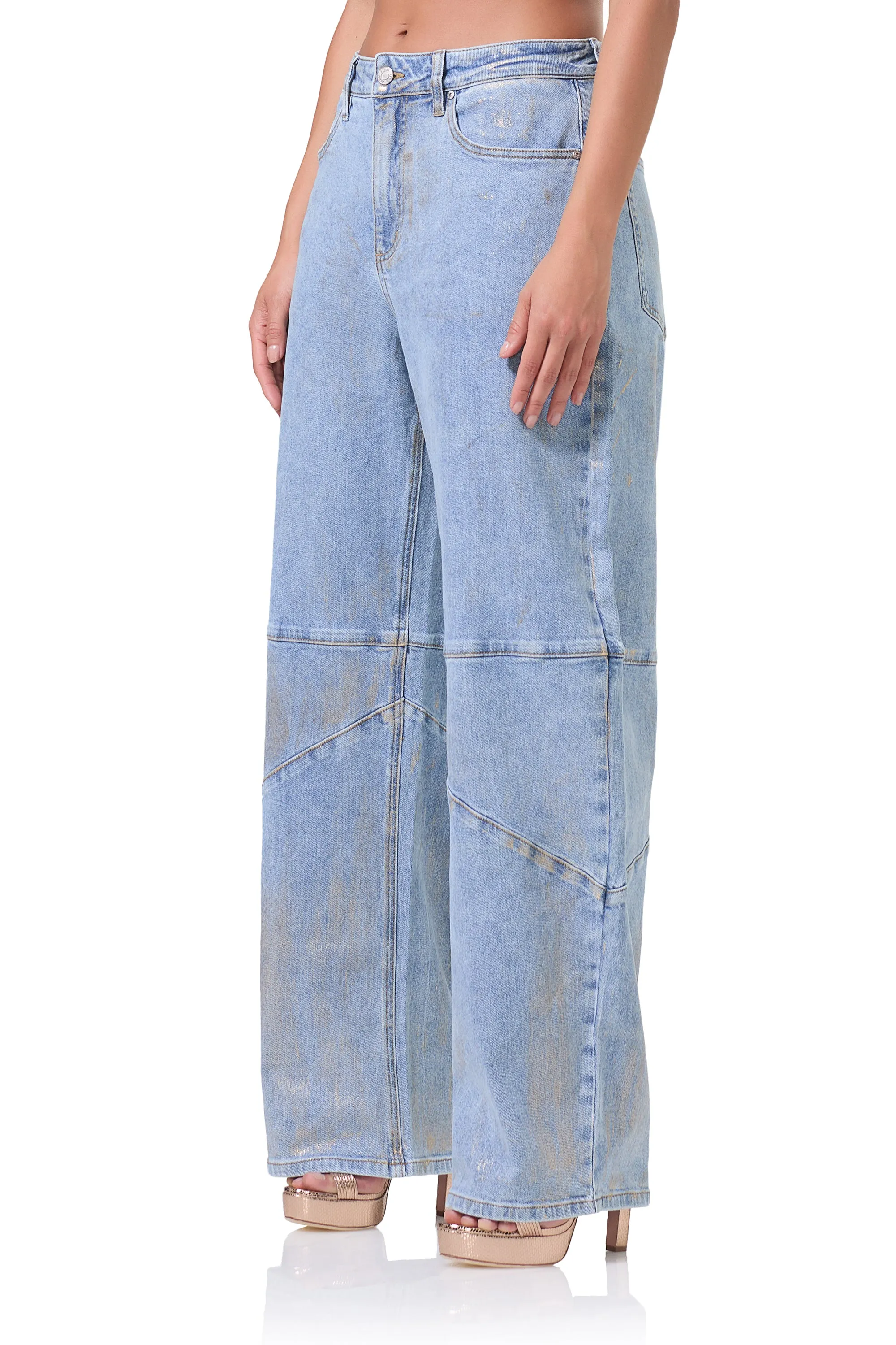 Ajax Barrel Jean - Gold Metallic sold by AFRM product image thumbnail 3