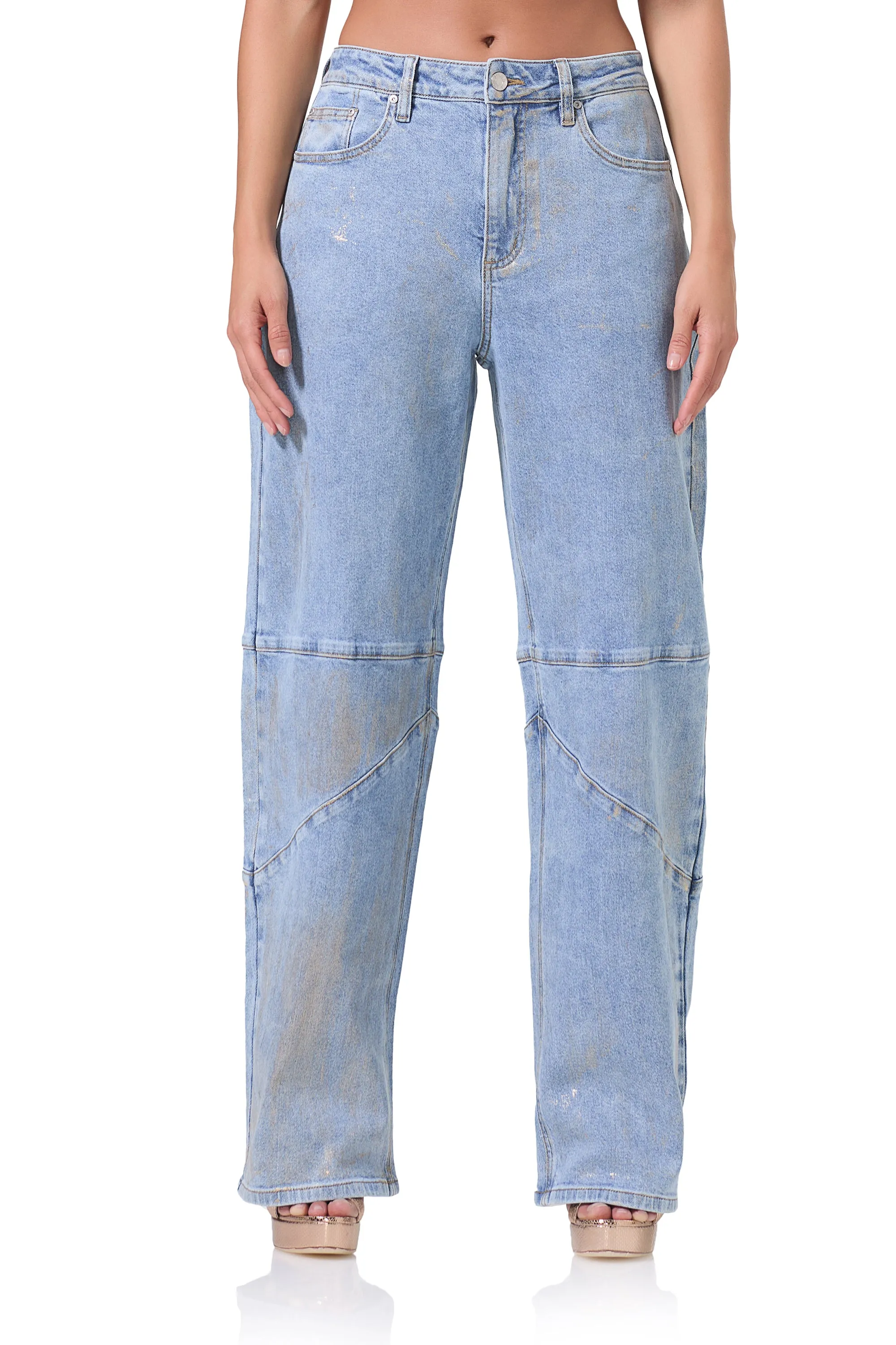 Ajax Barrel Jean - Gold Metallic sold by AFRM product image thumbnail 2