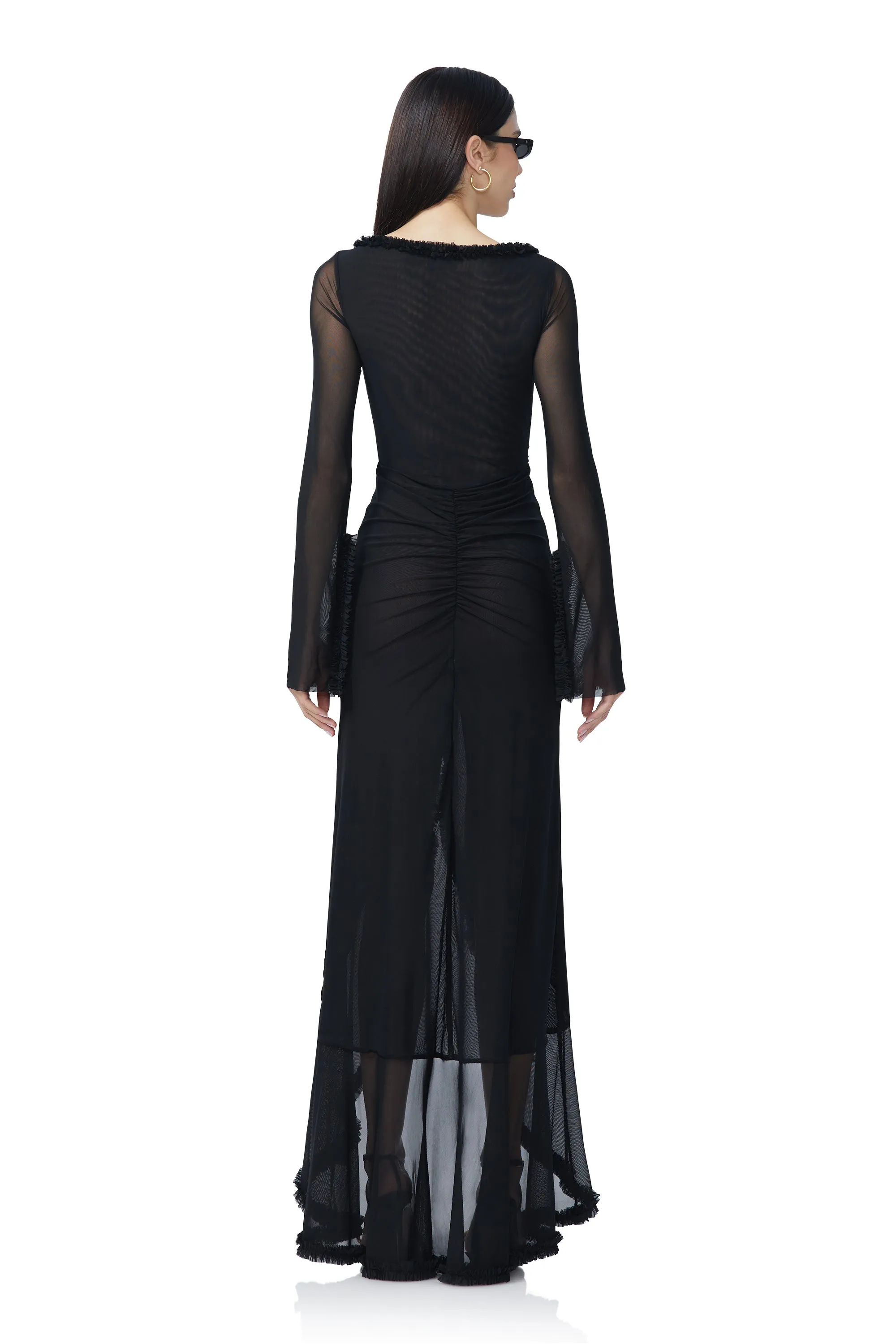 Cat Micro Ruffle Maxi - Noir sold by AFRM product image thumbnail 4