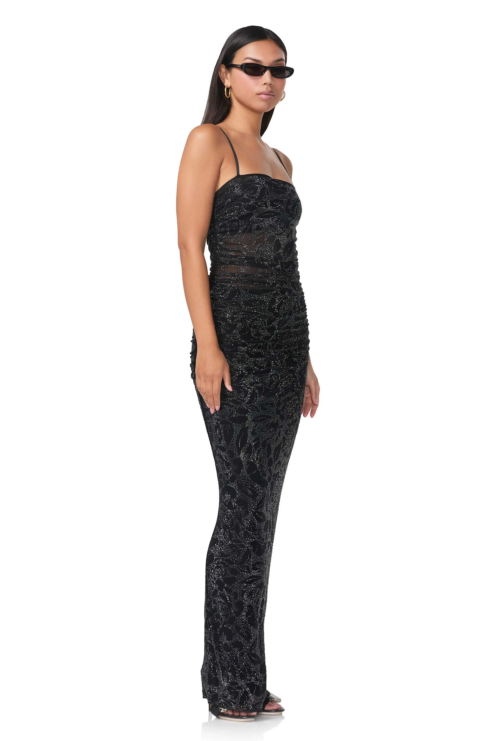 Jennan Rose Rhinestone Dress - Noir sold by AFRM product image thumbnail 2
