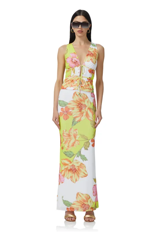 Mirna Top - Color Block Floral sold by AFRM