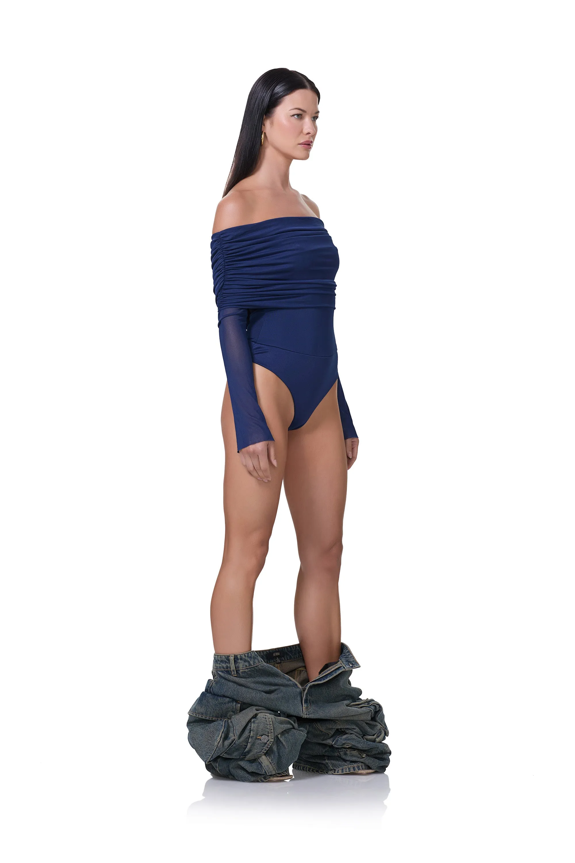 Maxine Bodysuit - Bright Navy sold by AFRM product image thumbnail 2