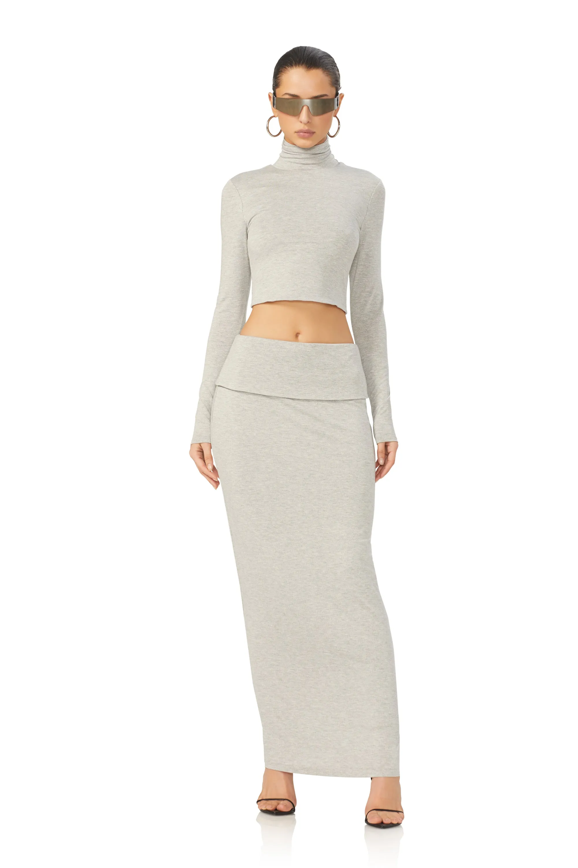 Esin Maxi Skirt - Heather Grey sold by AFRM
