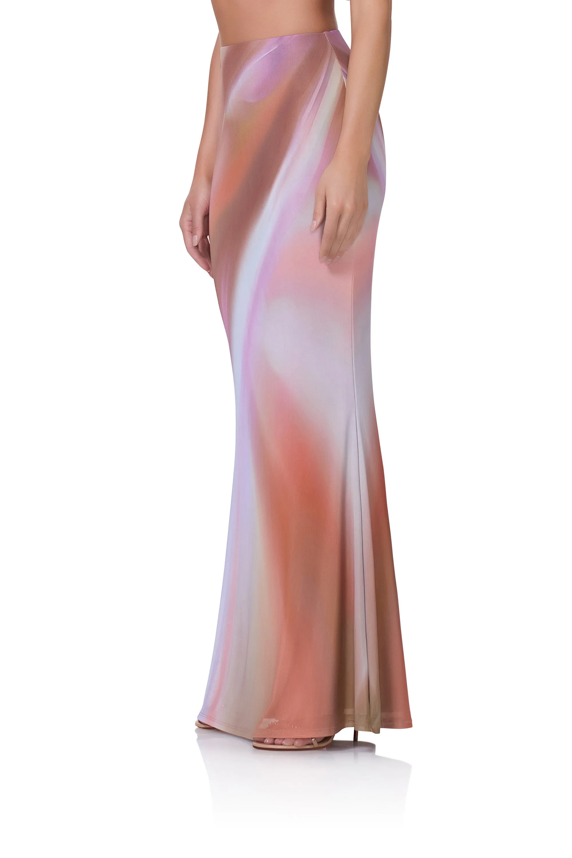 Tegan Maxi Skirt - Lilac Watercolor sold by AFRM product image thumbnail 4