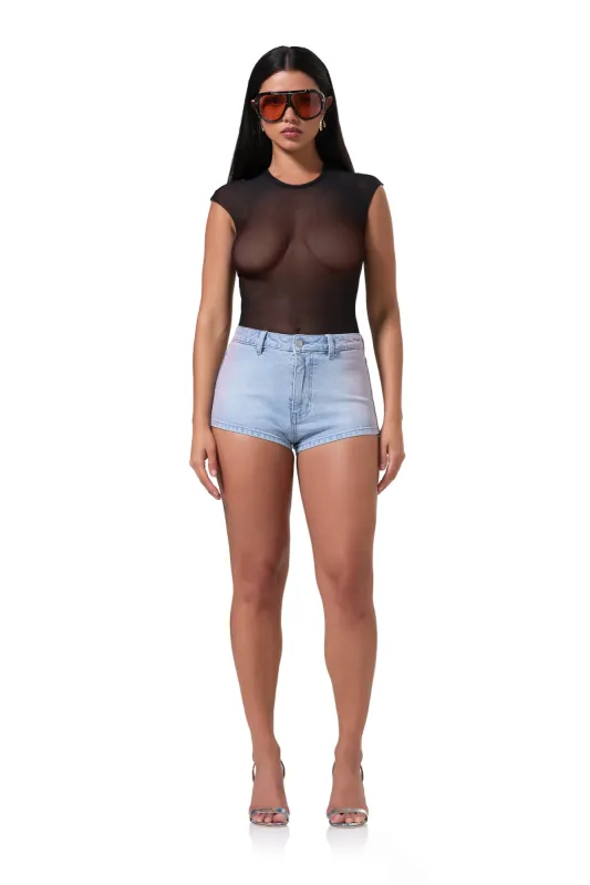 Nina Mesh Top - Noir sold by AFRM