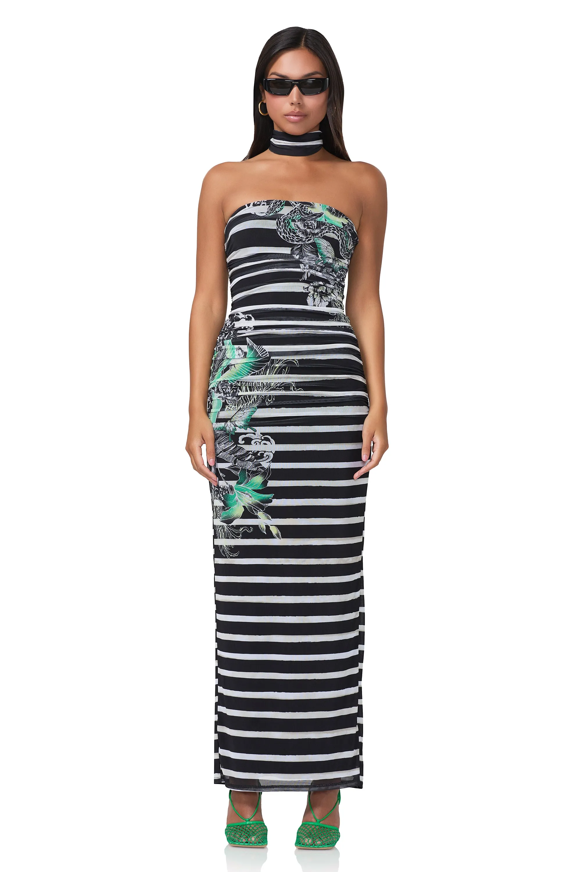 Ira Dress - Tattoo Stripe sold by AFRM