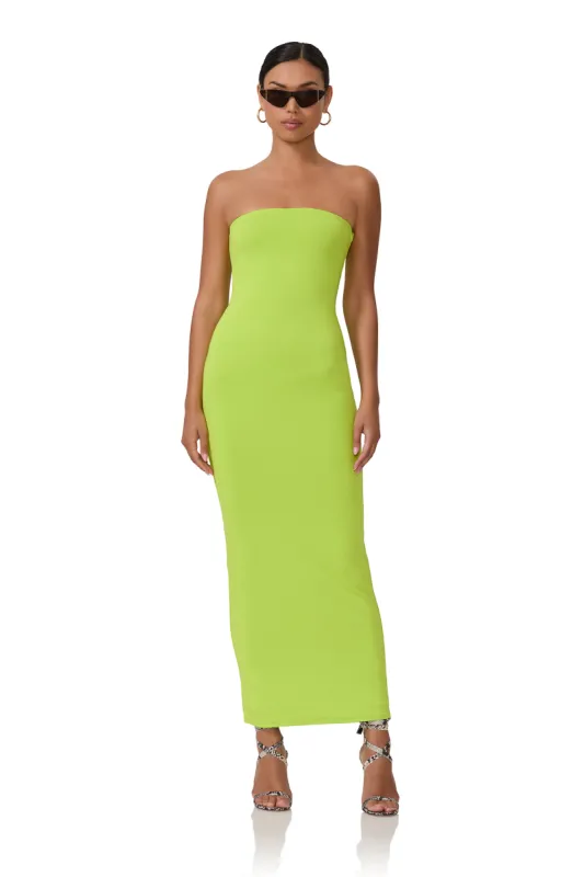 Dunn Column Maxi Dress - Lime Punch sold by AFRM