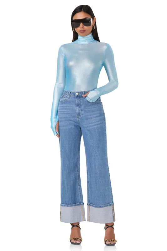 Zadie Metallic Top - Bluefish Ombre sold by AFRM