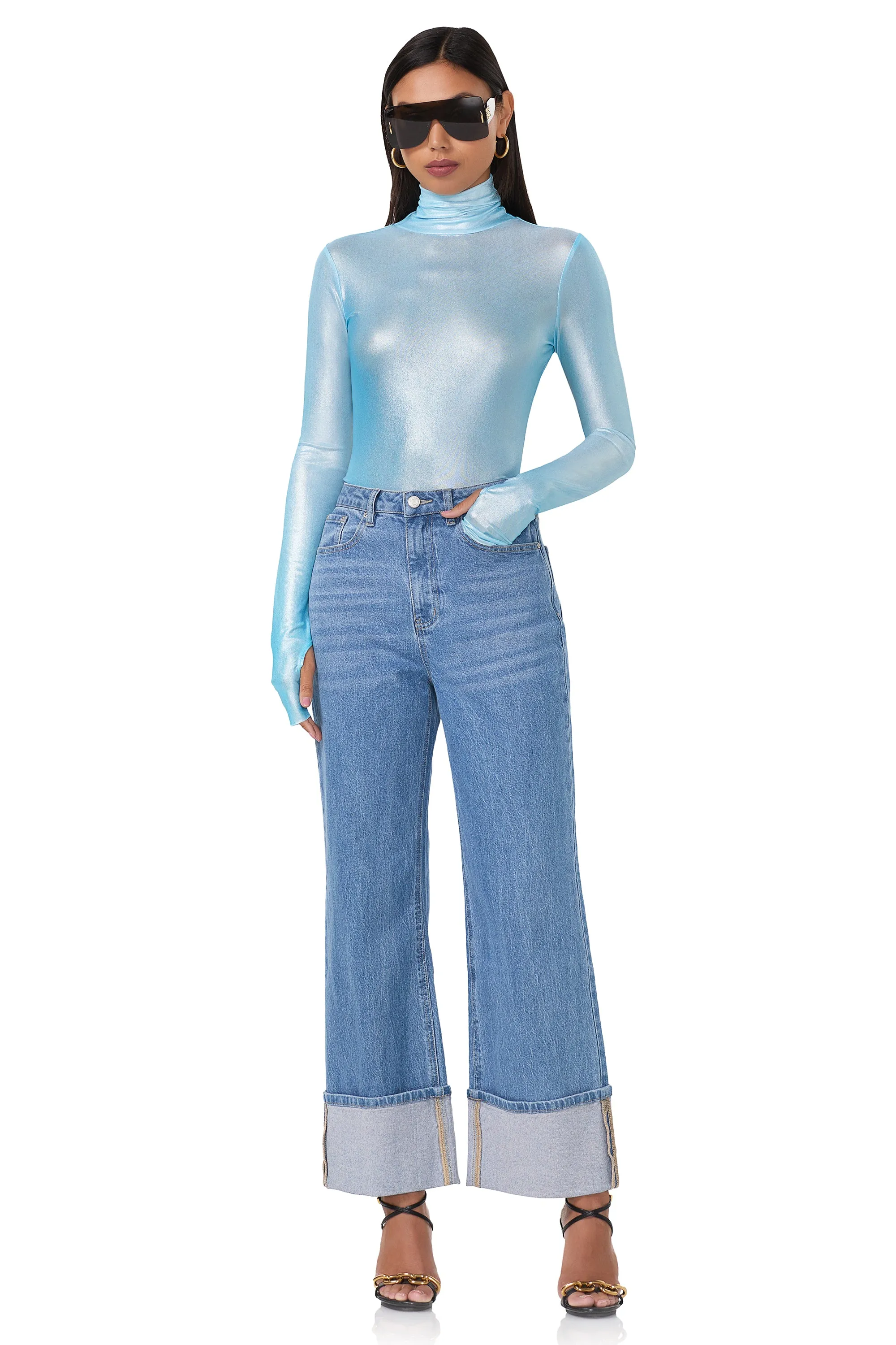 Zadie Metallic Top - Bluefish Ombre sold by AFRM