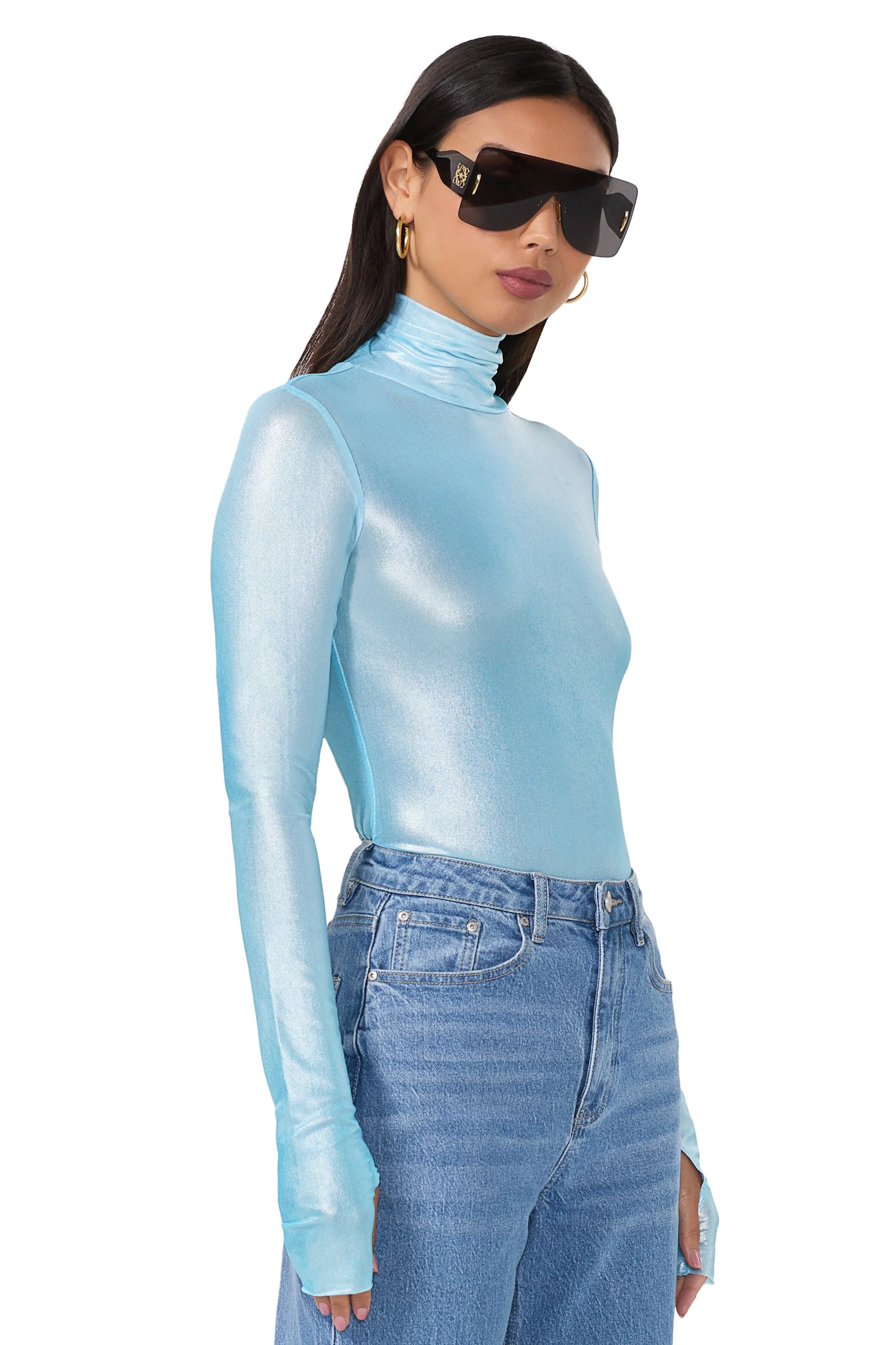 Zadie Metallic Top - Bluefish Ombre sold by AFRM product image thumbnail 3