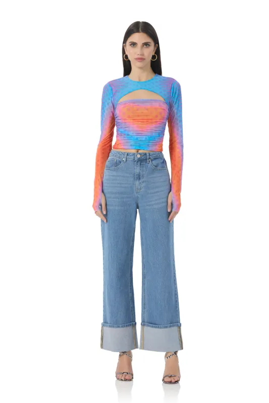 Kendall Wide Cuff Pant - South Pacific Wash sold by AFRM