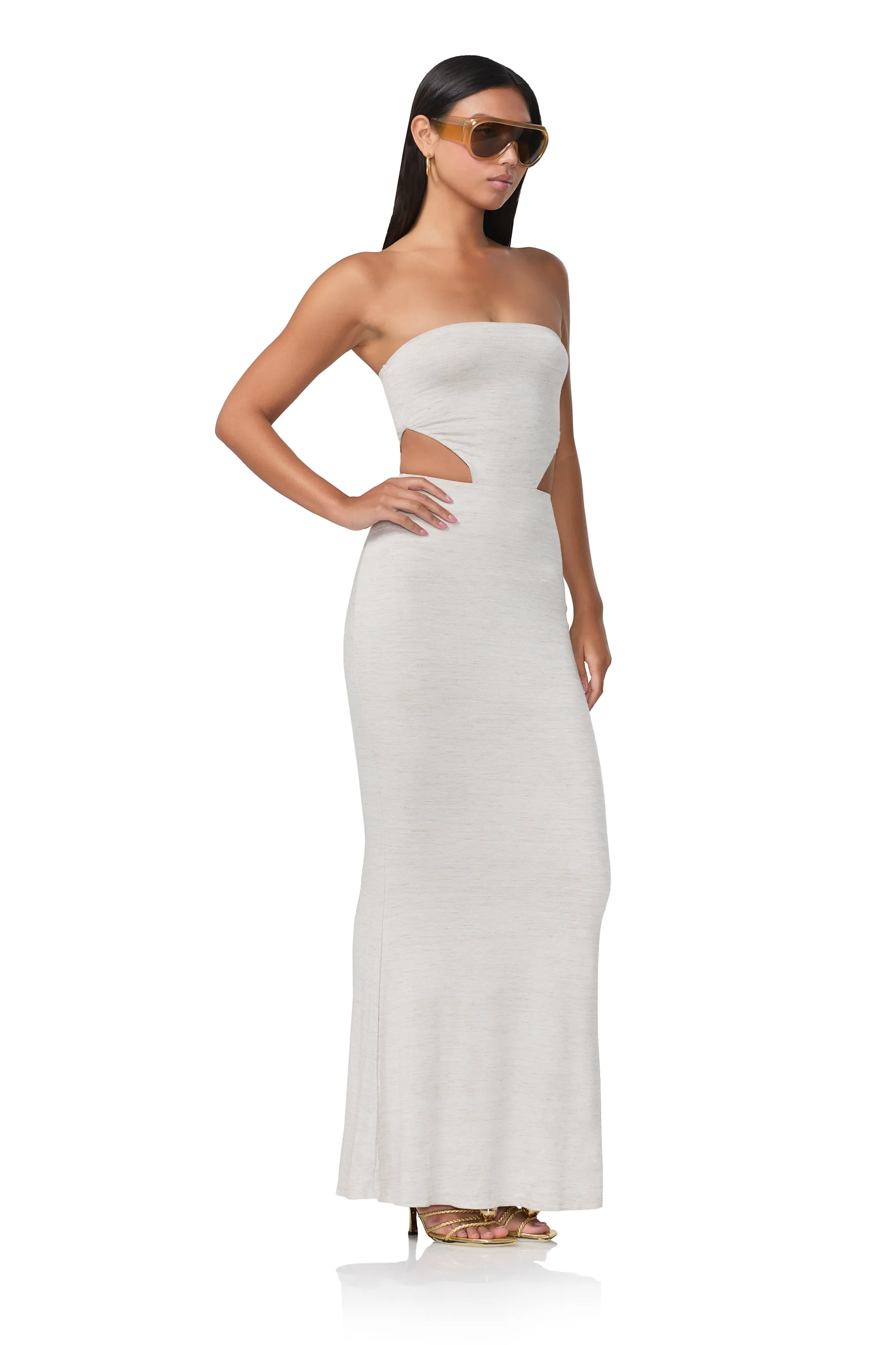 Livia Maxi Dress - Heathered Oatmeal sold by AFRM product image thumbnail 3