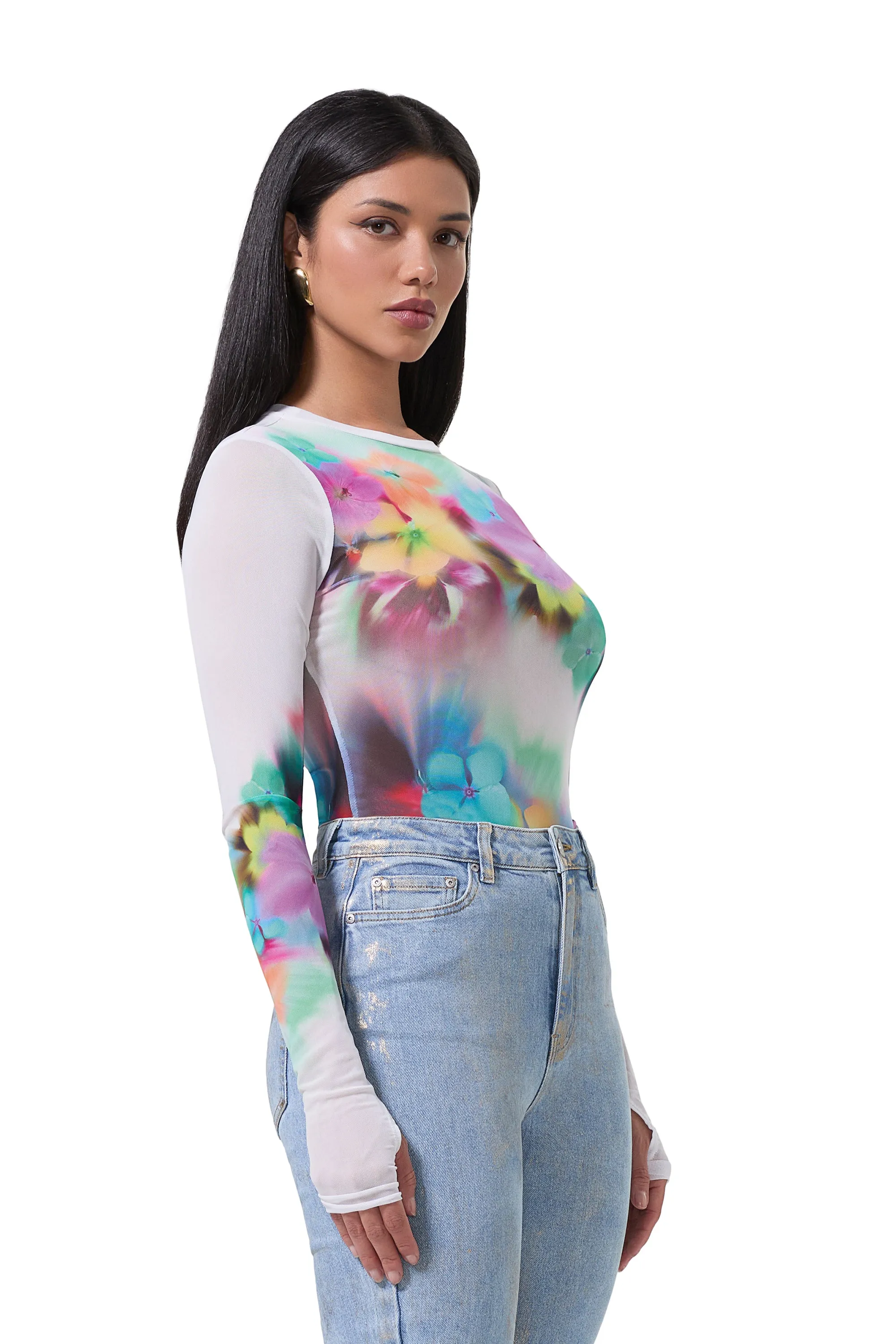 Kaylee Top - Blur Pansy sold by AFRM product image thumbnail 3