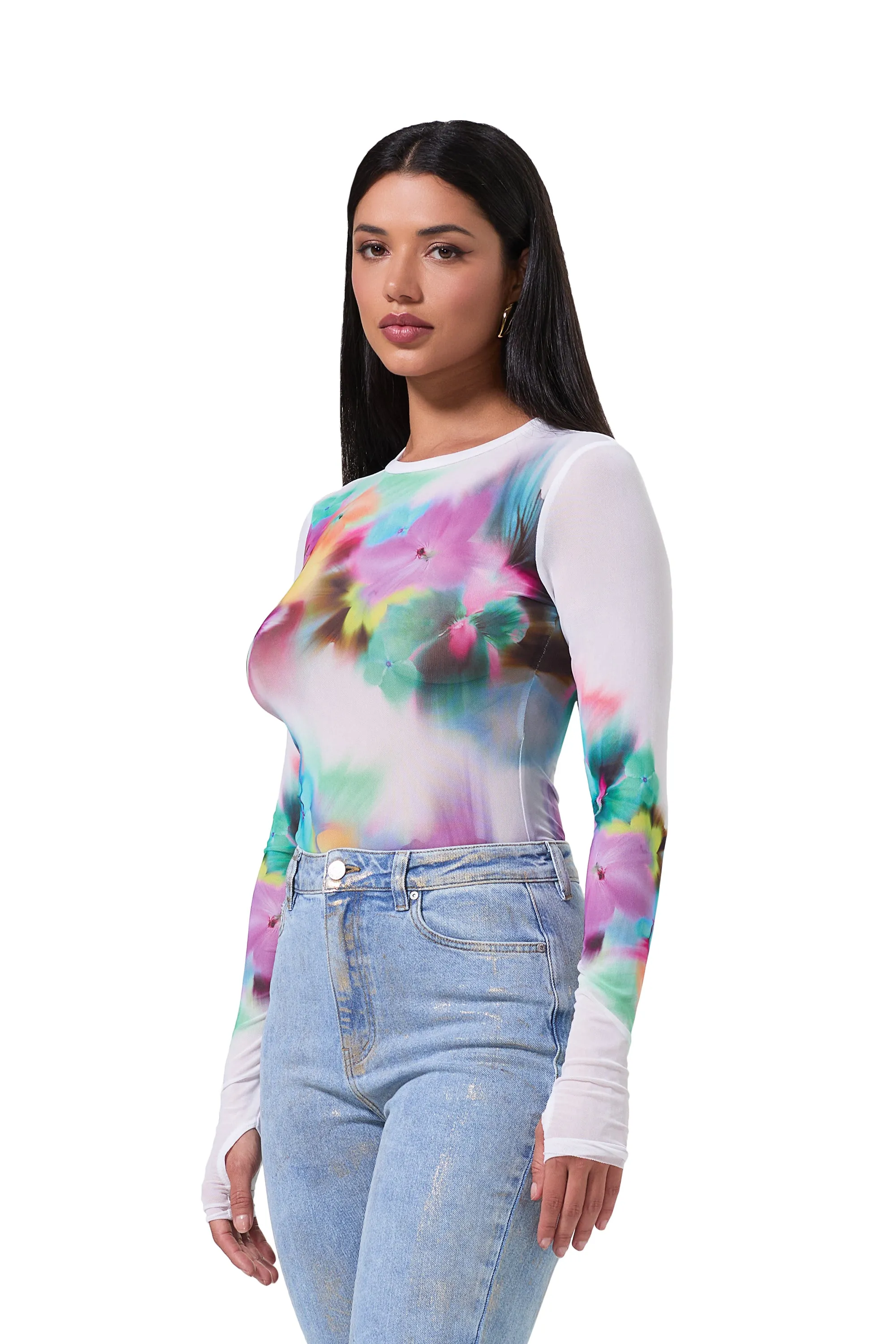 Kaylee Top - Blur Pansy sold by AFRM product image thumbnail 2