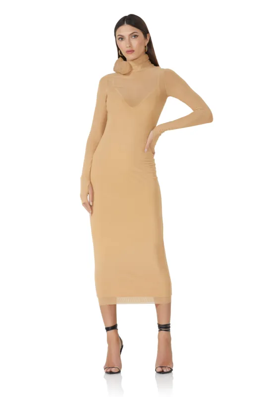 Shailene Rosette Dress - Nude sold by AFRM