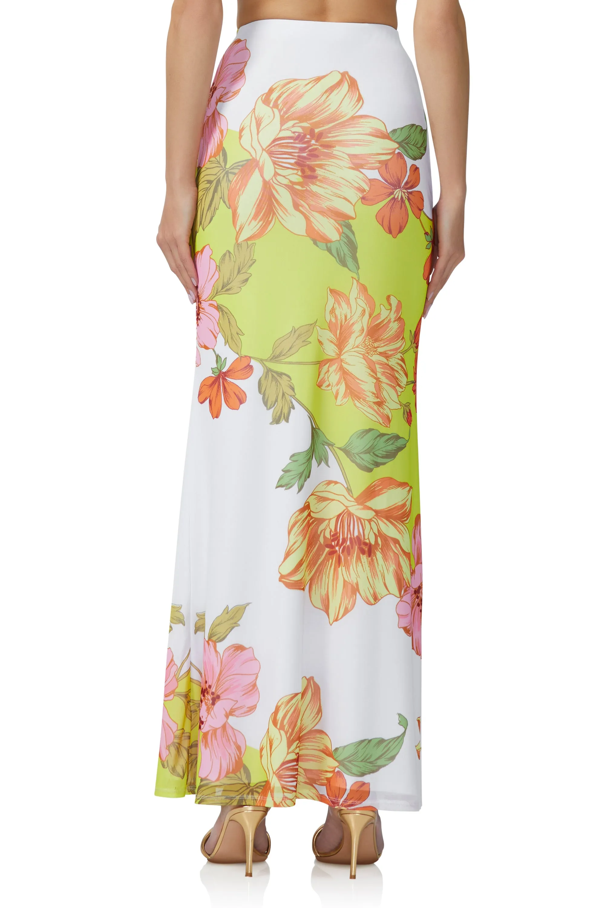 Cara Maxi Skirt - Color Block Floral sold by AFRM product image thumbnail 4
