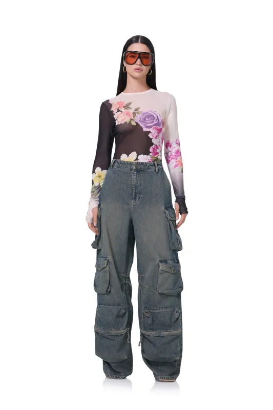 Parker Baggy Cargo Pant - Tinted Grunge Wash sold by AFRM