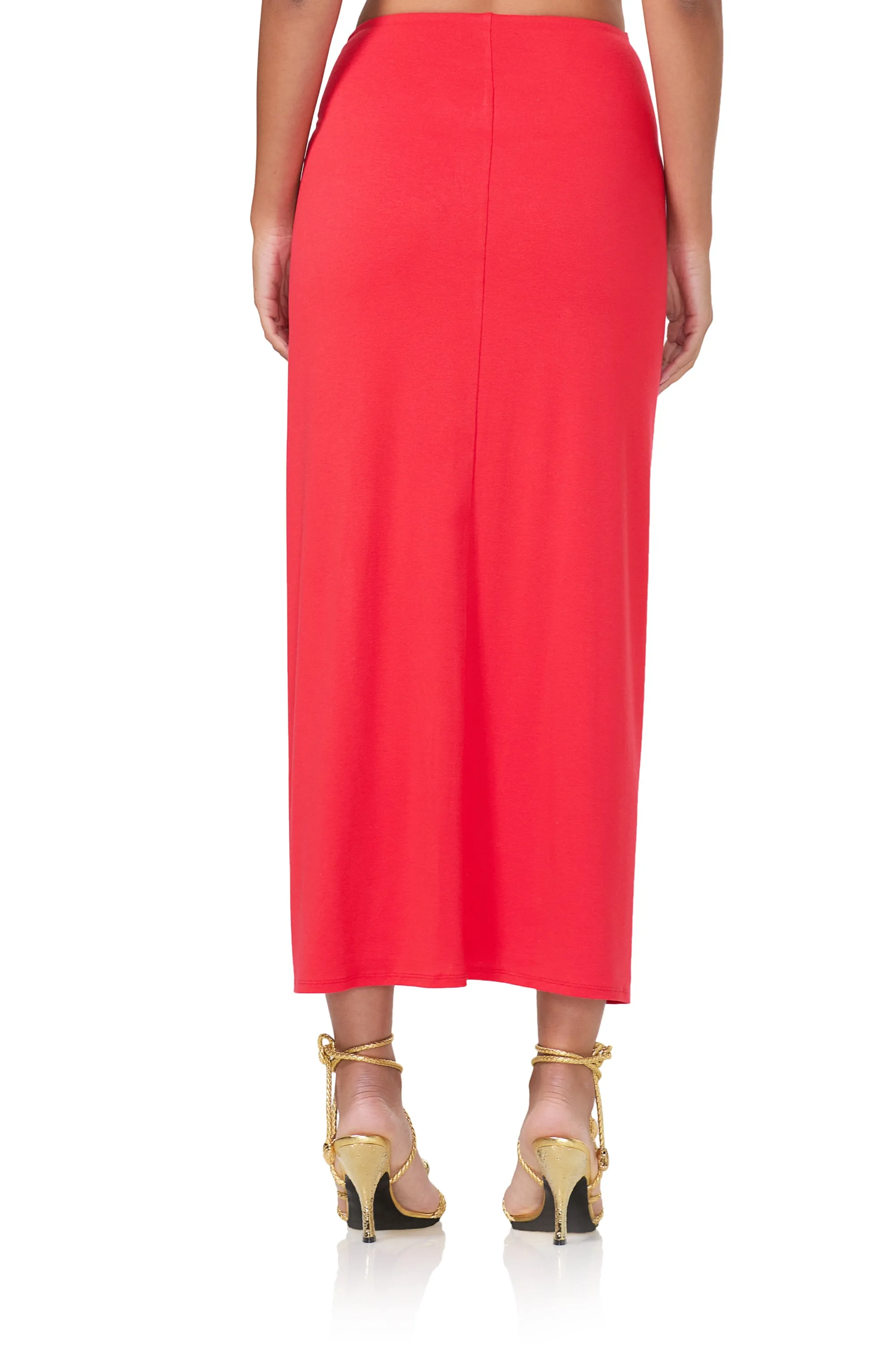 Lorli Skirt - Cherry sold by AFRM product image thumbnail 4