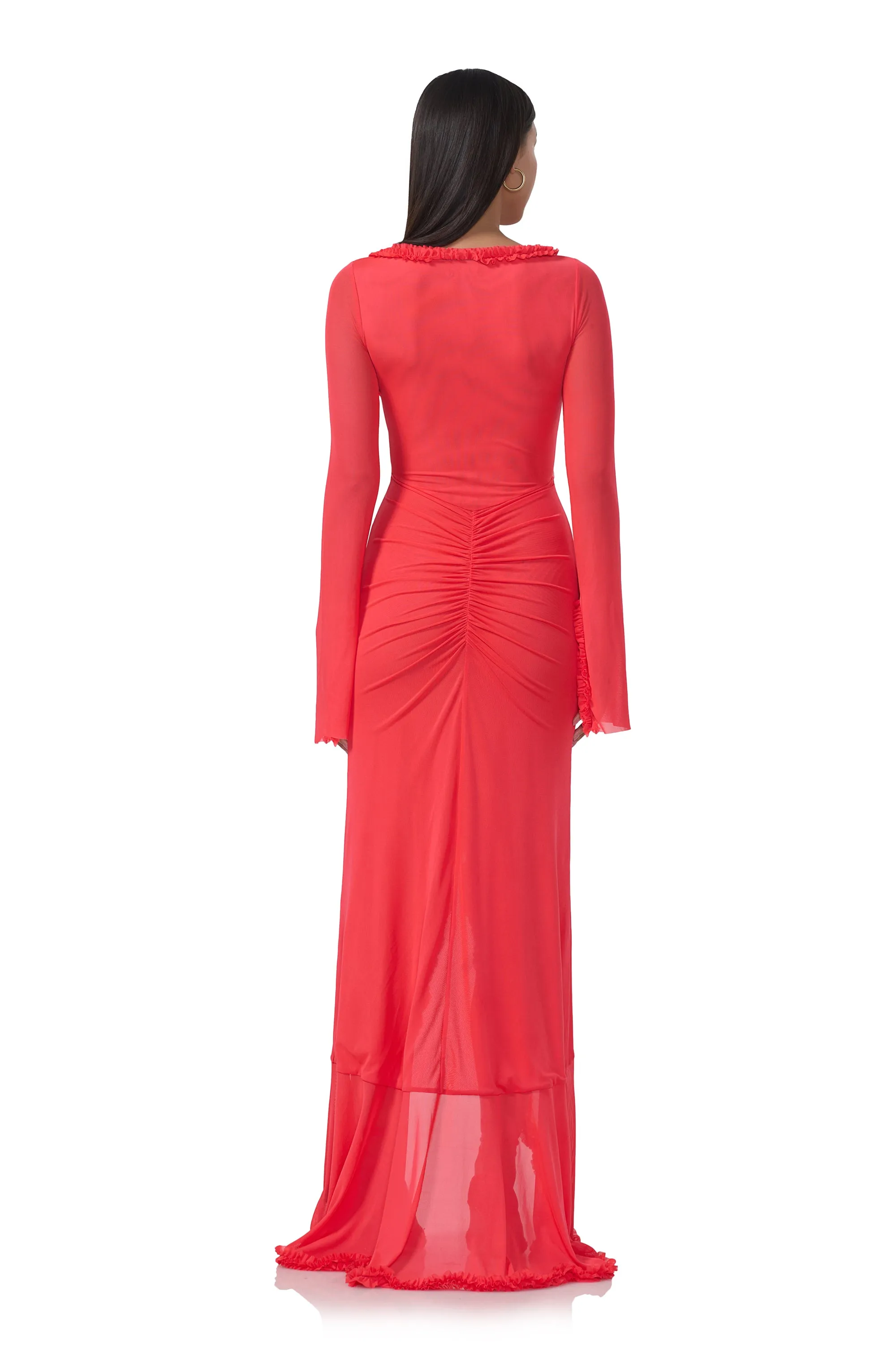 Cat Micro Ruffle Maxi - Cherry sold by AFRM product image thumbnail 4