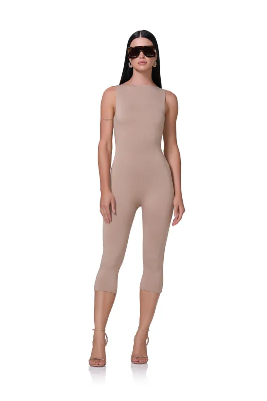 Tahlia Capri Catsuit - Heather Taupe sold by AFRM