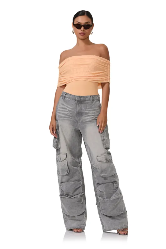 Parker Baggy Cargo Pant - Smoke Grey Wash sold by AFRM