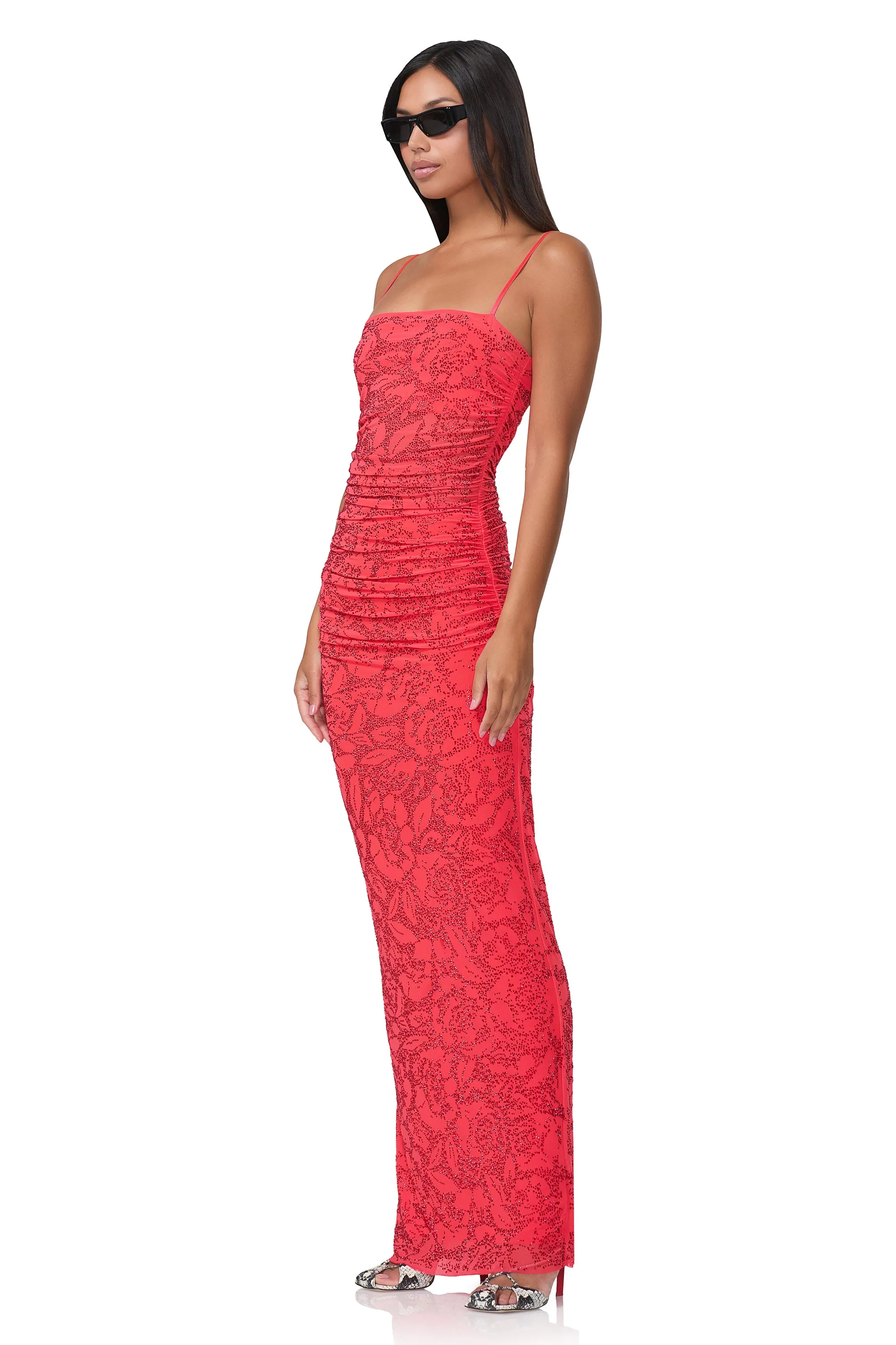 Jennan Rose Rhinestone Dress - Cherry sold by AFRM product image thumbnail 3