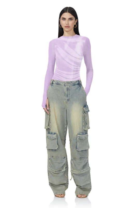 Kaylee Metallic Top - Orchid Shine Drape sold by AFRM