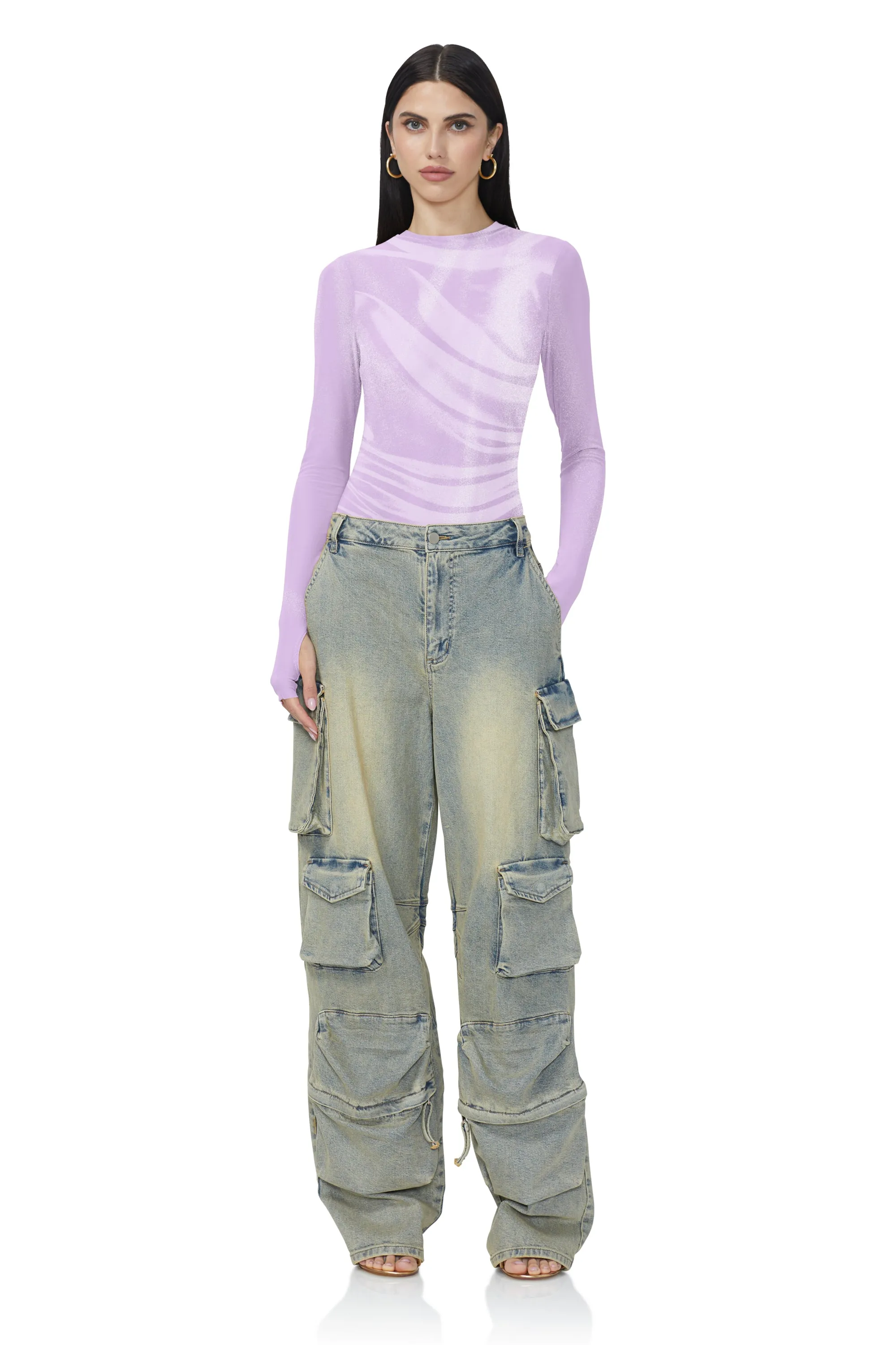 Kaylee Metallic Top - Orchid Shine Drape sold by AFRM