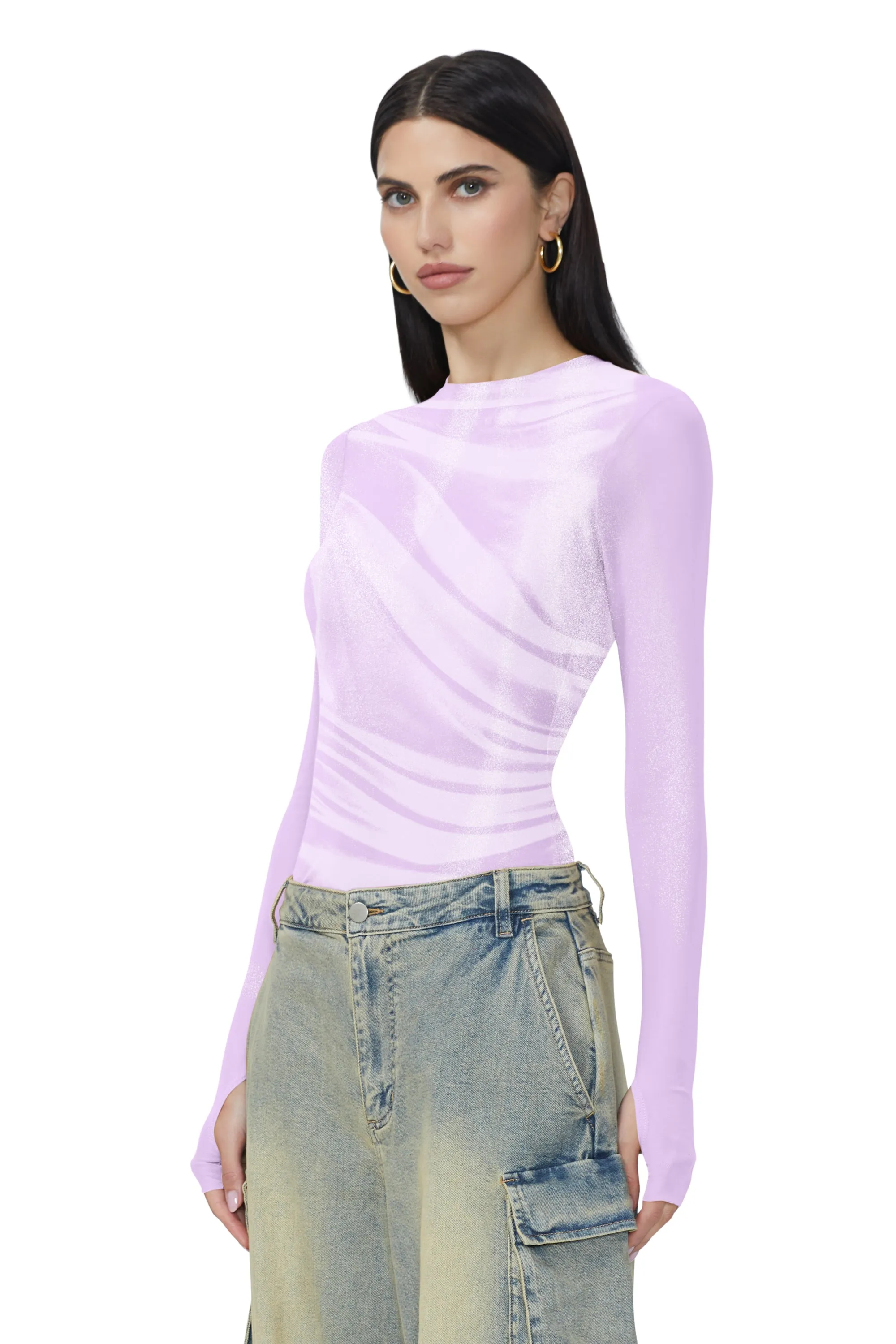 Kaylee Metallic Top - Orchid Shine Drape sold by AFRM product image thumbnail 2