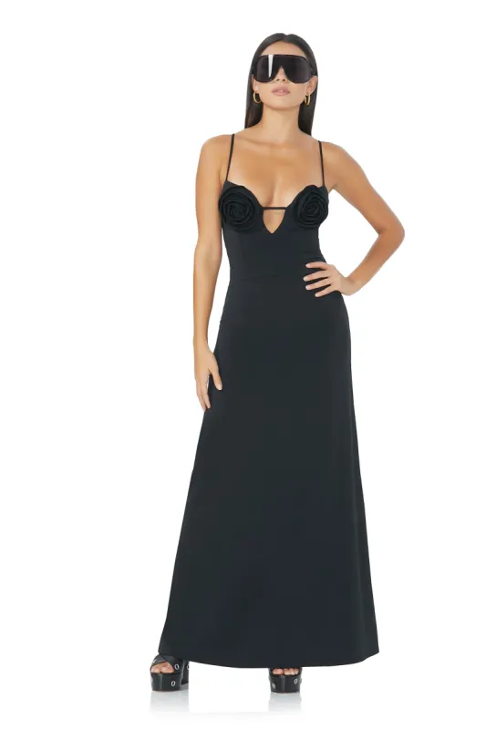 Remi Rosette Maxi Dress - Noir sold by AFRM