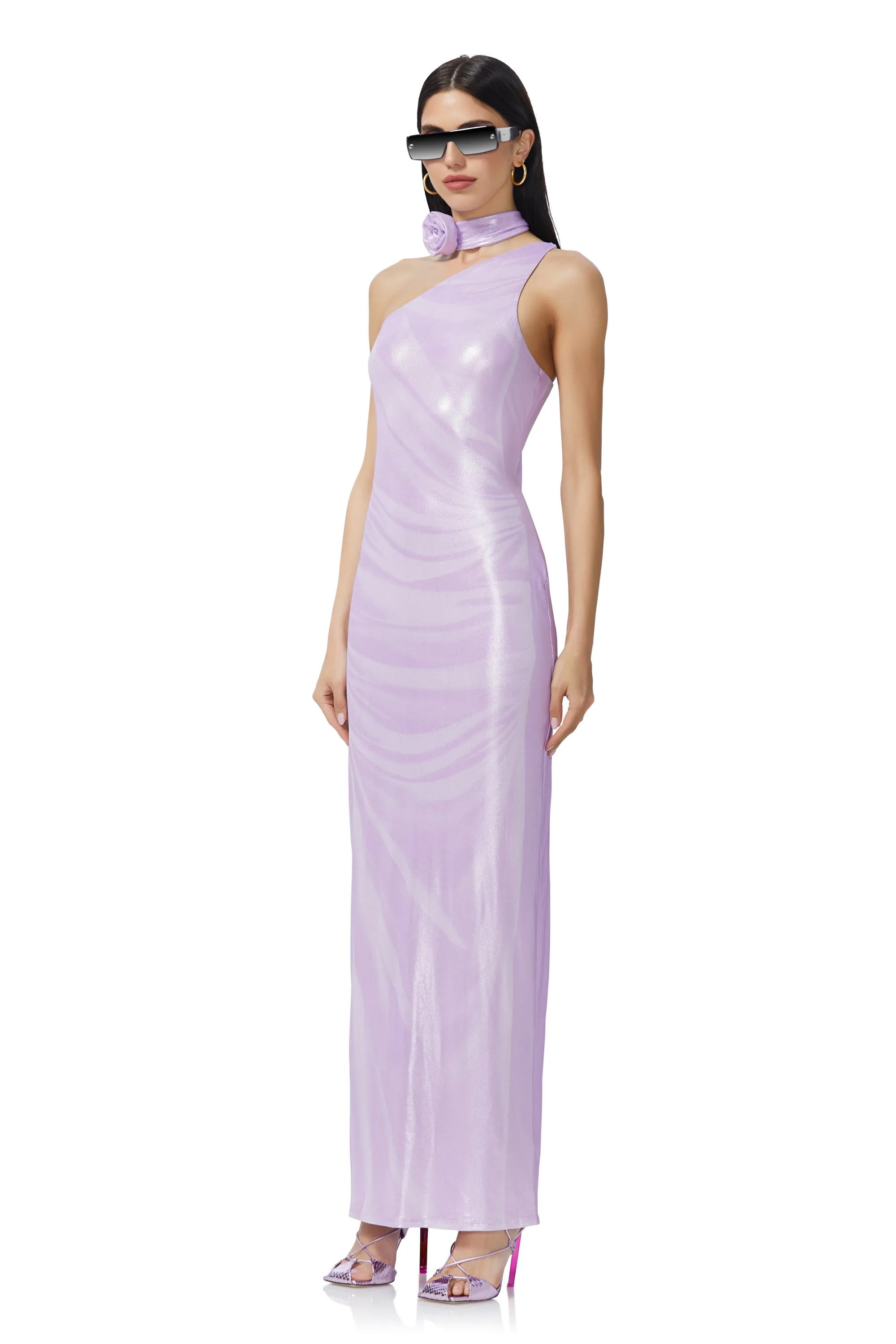 Savoy Dress - Orchid Shine Drape sold by AFRM product image thumbnail 2