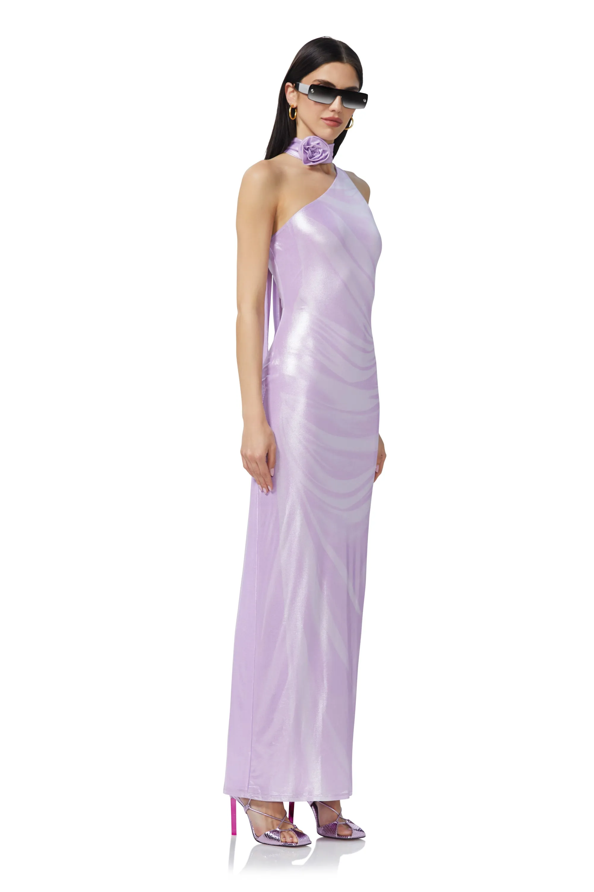 Savoy Dress - Orchid Shine Drape sold by AFRM product image thumbnail 3