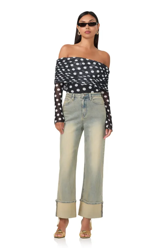 Maxine Bodysuit - Diagonal Dot sold by AFRM