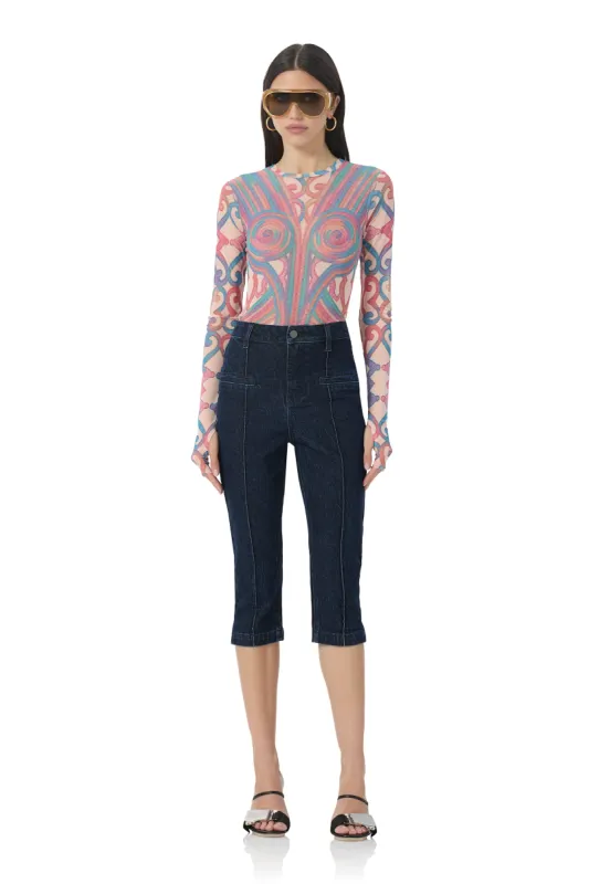 Pixie Capri - Dark Rinse Wash sold by AFRM