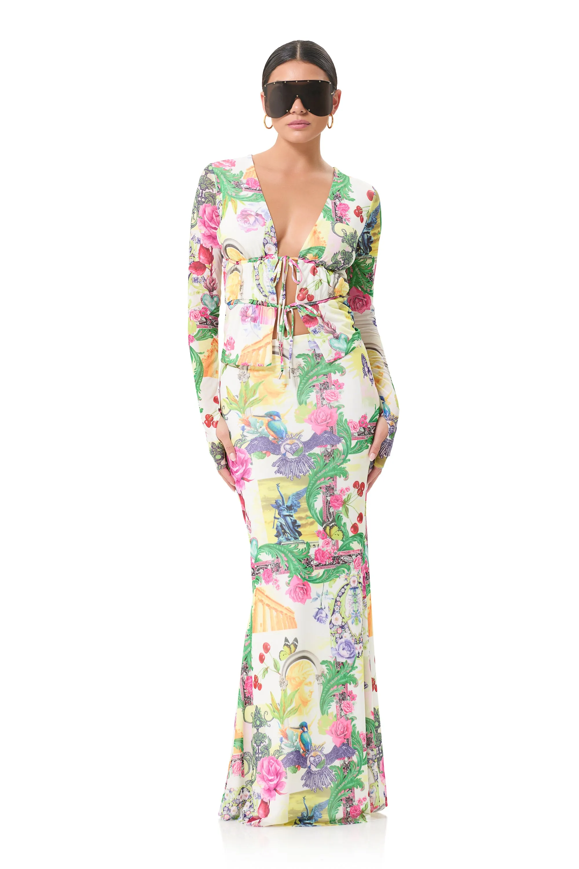 Tegan Mermaid Maxi Skirt - Roman Mix sold by AFRM