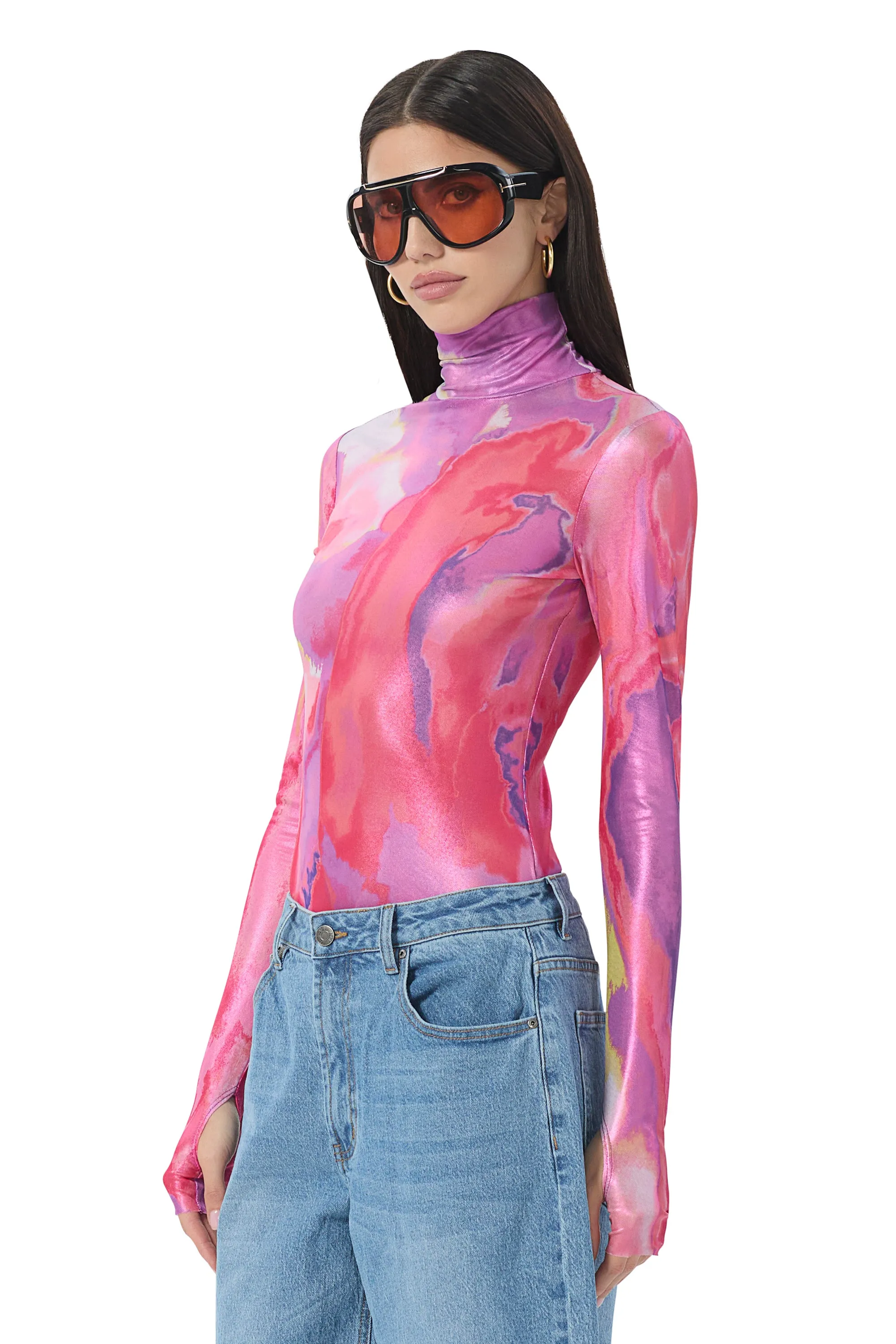 Zadie Metallic Top - Painted Orchid sold by AFRM product image thumbnail 3