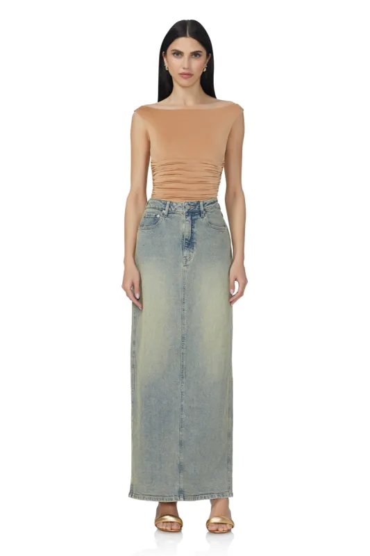 Amiri Maxi Skirt - Mellow Tint Wash sold by AFRM