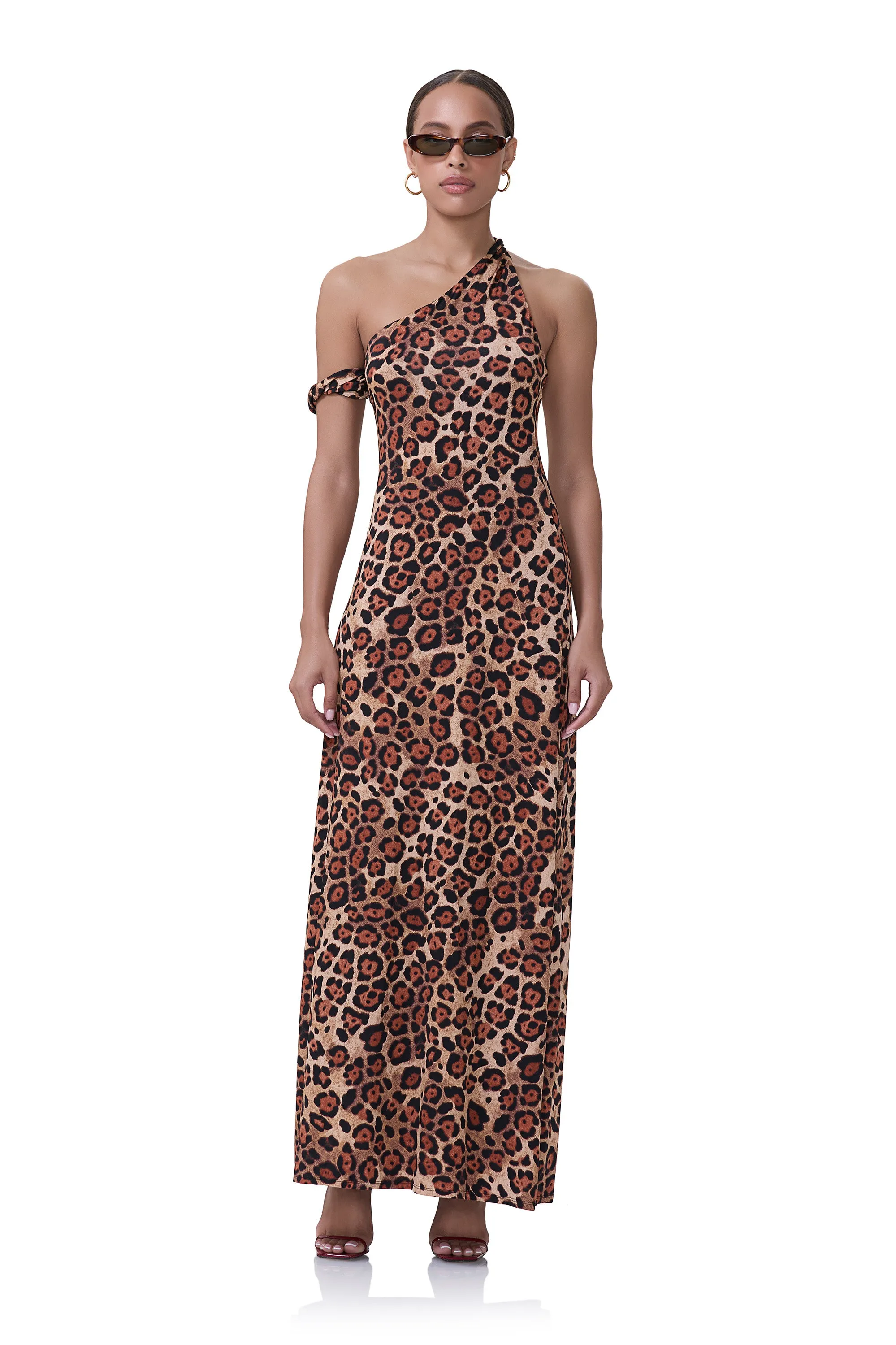Paulette Dress - Cocoa Leopard sold by AFRM