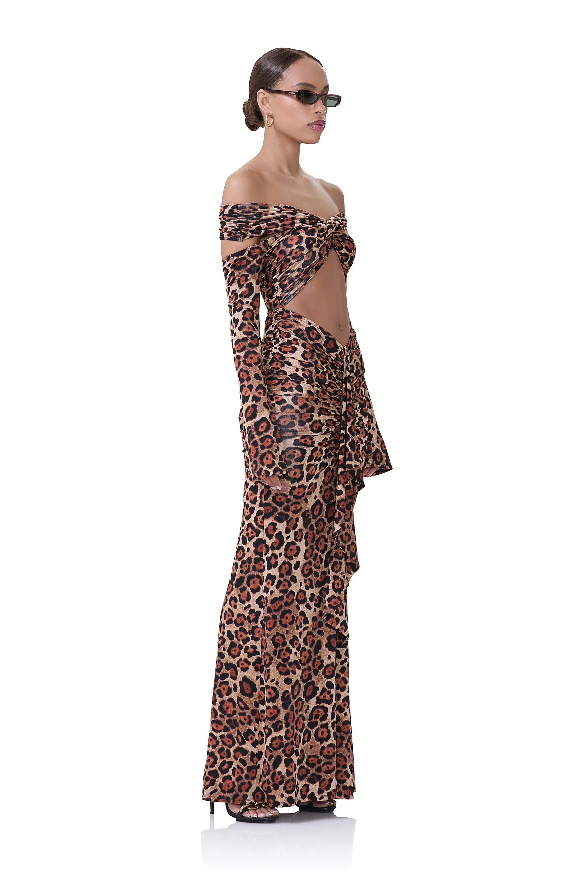 Chester Dress - Cocoa Leopard sold by AFRM product image thumbnail 3