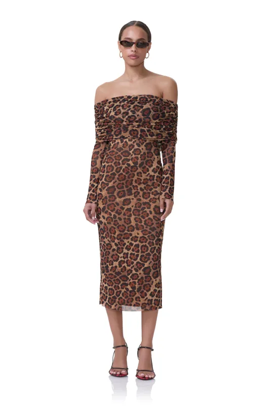 Cornelia Midi Dress - Cocoa Leopard sold by AFRM