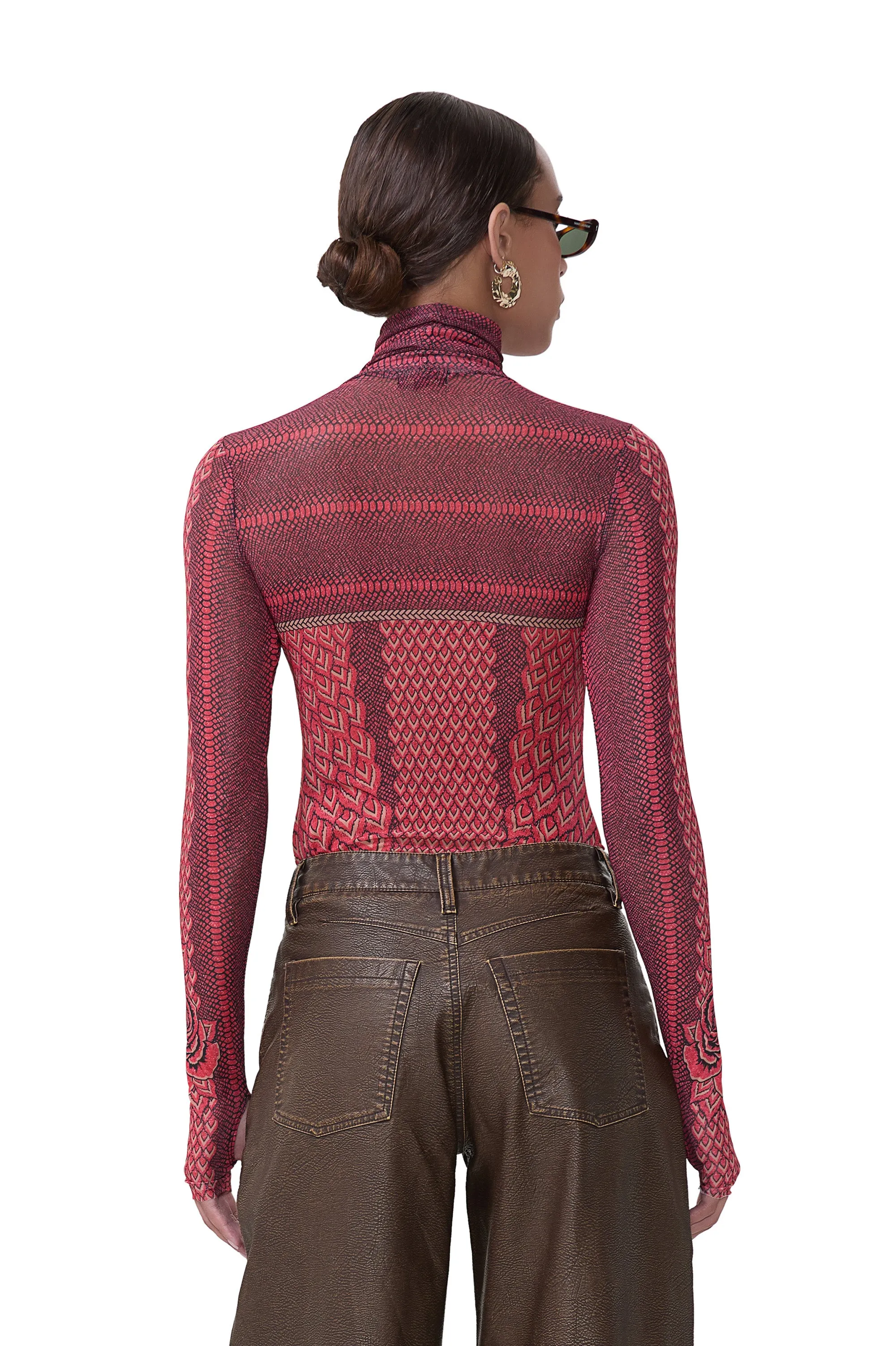 Zadie Top - Rouge Guilded Rose sold by AFRM product image thumbnail 4