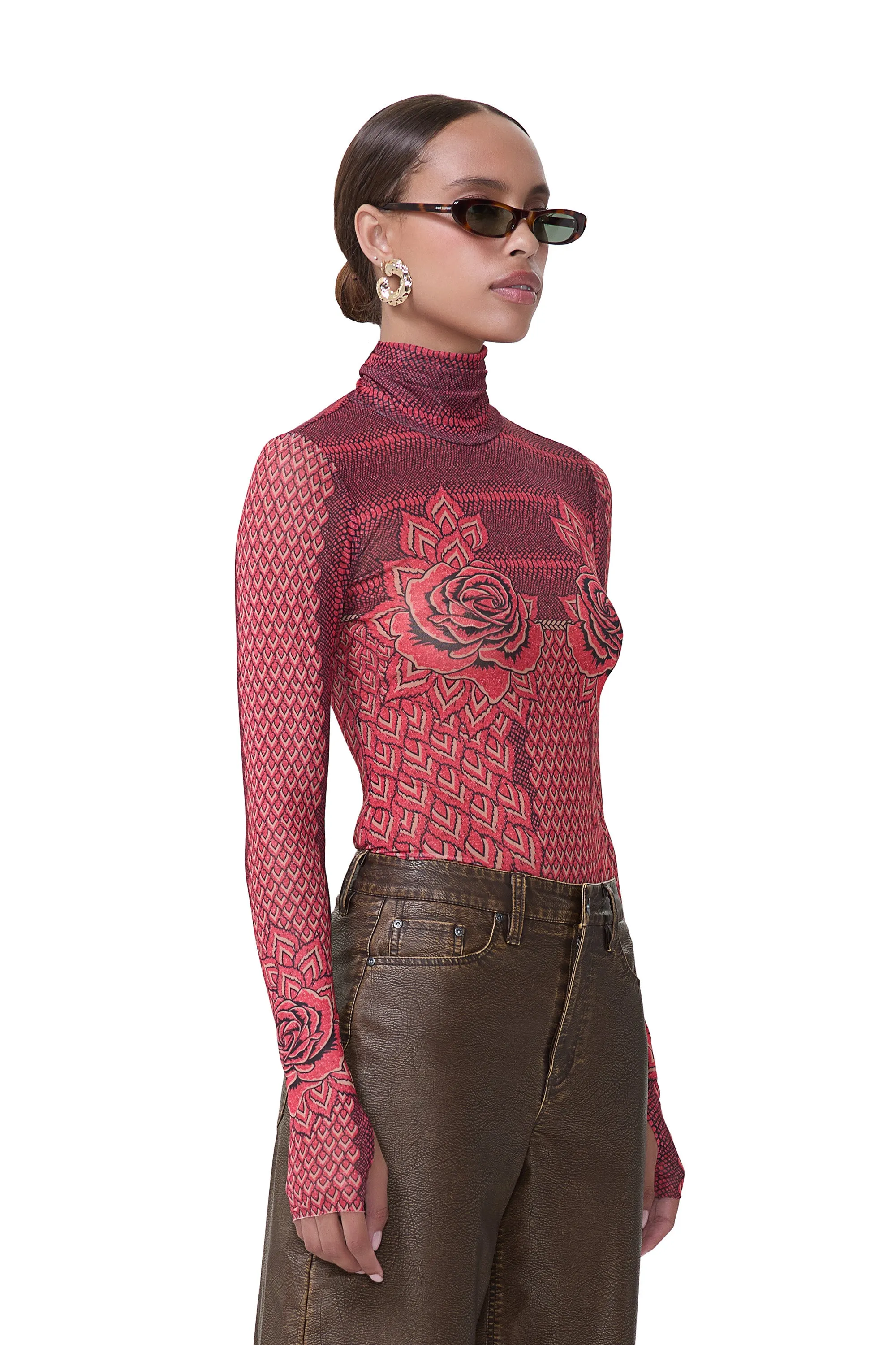 Zadie Top - Rouge Guilded Rose sold by AFRM product image thumbnail 2