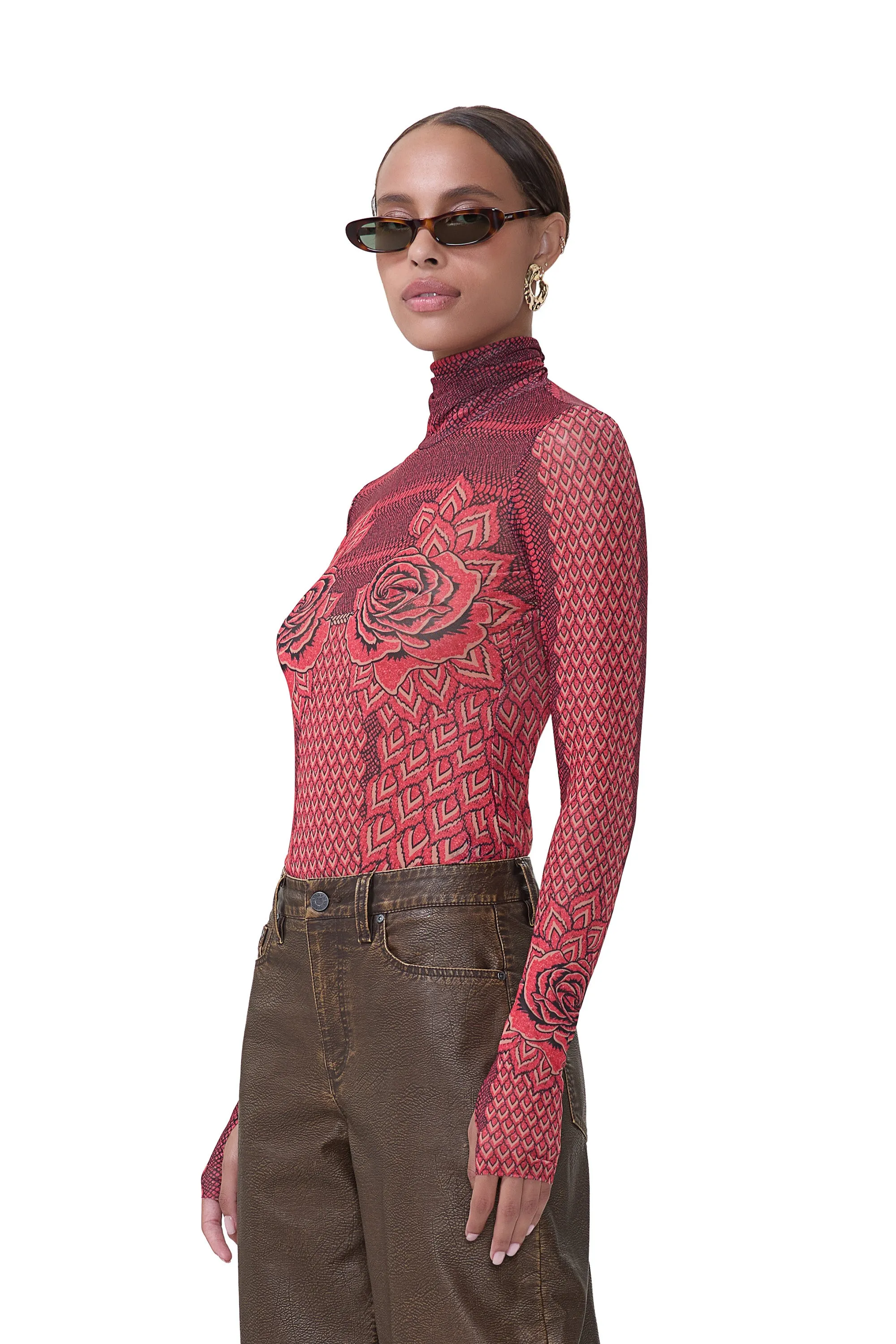 Zadie Top - Rouge Guilded Rose sold by AFRM product image thumbnail 3