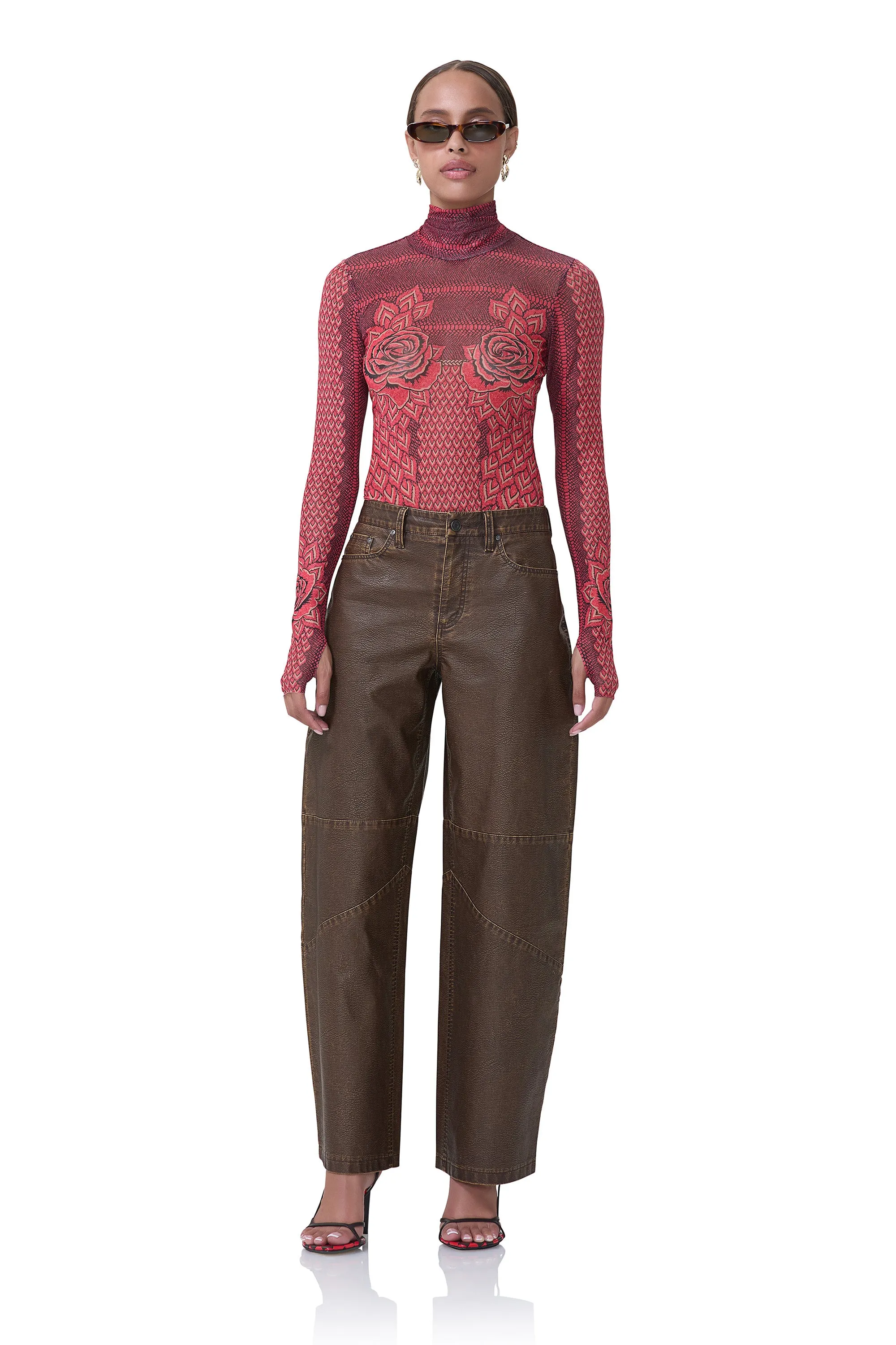 Zadie Top - Rouge Guilded Rose sold by AFRM