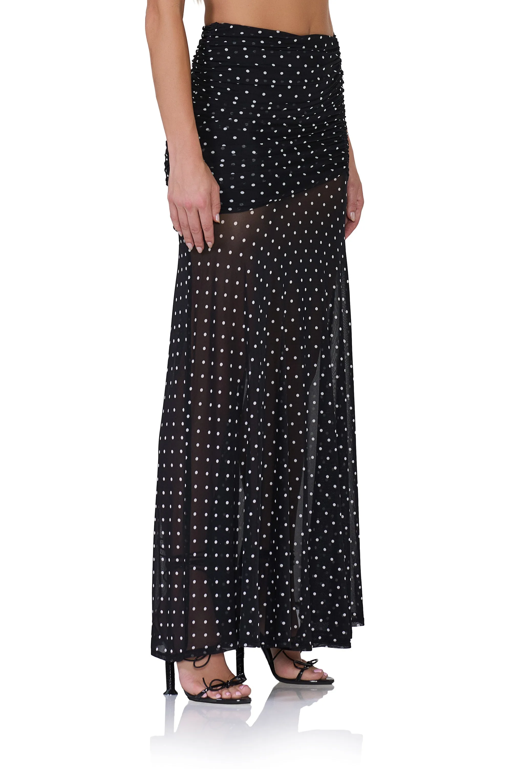 Leroy Maxi Skirt - Noir Dot sold by AFRM product image thumbnail 4