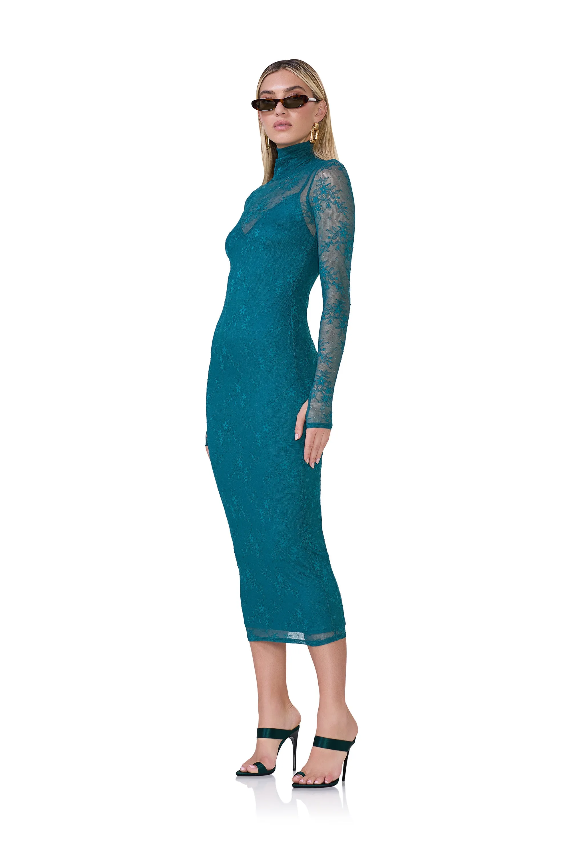 Shailene Lace Dress - Spruce sold by AFRM product image thumbnail 2