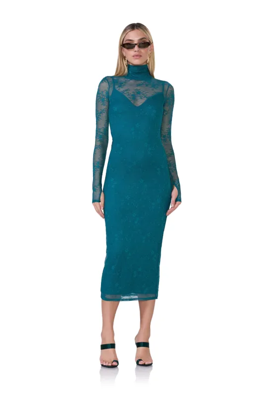 Shailene Lace Dress - Spruce sold by AFRM