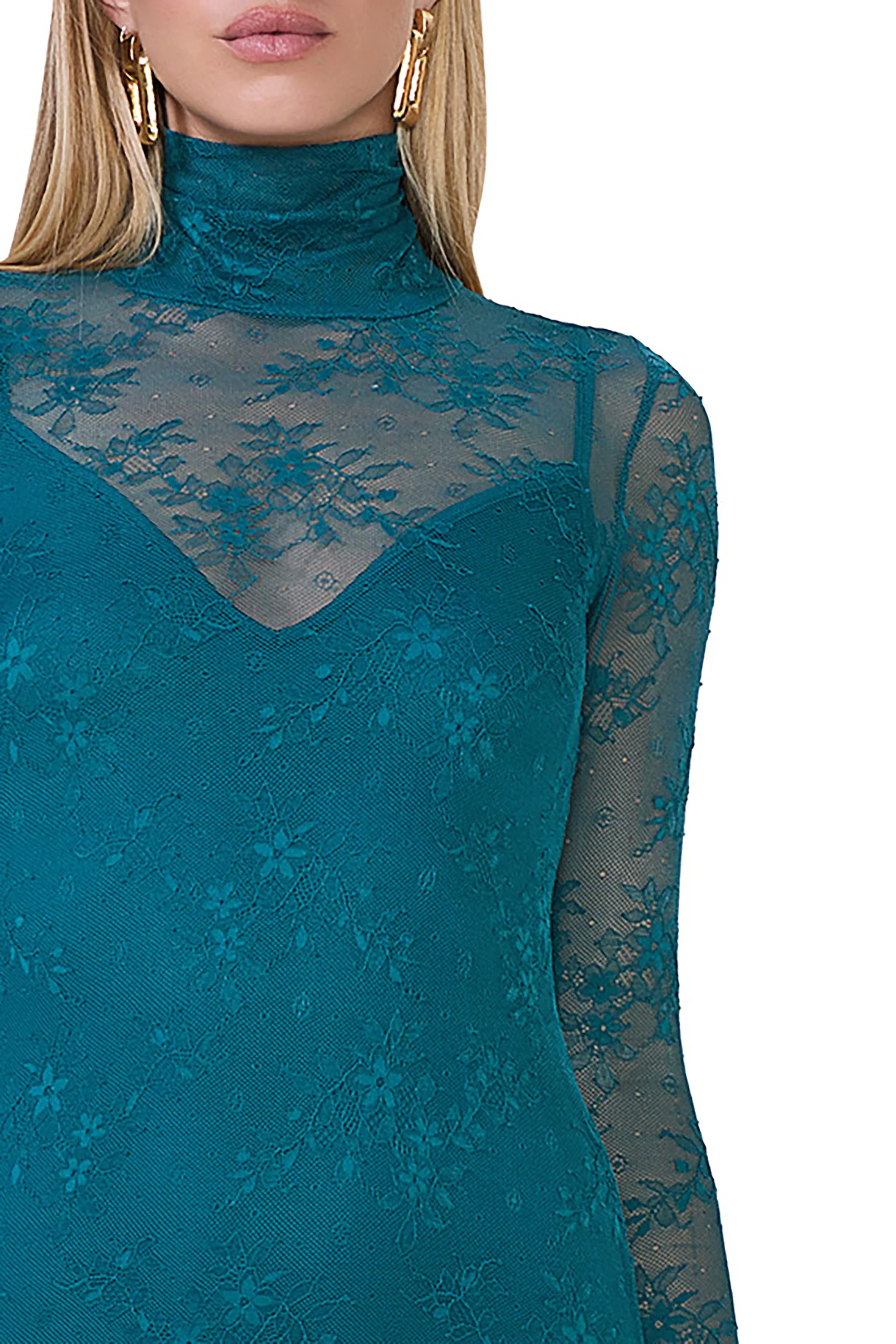 Shailene Lace Dress - Spruce sold by AFRM product image thumbnail 5