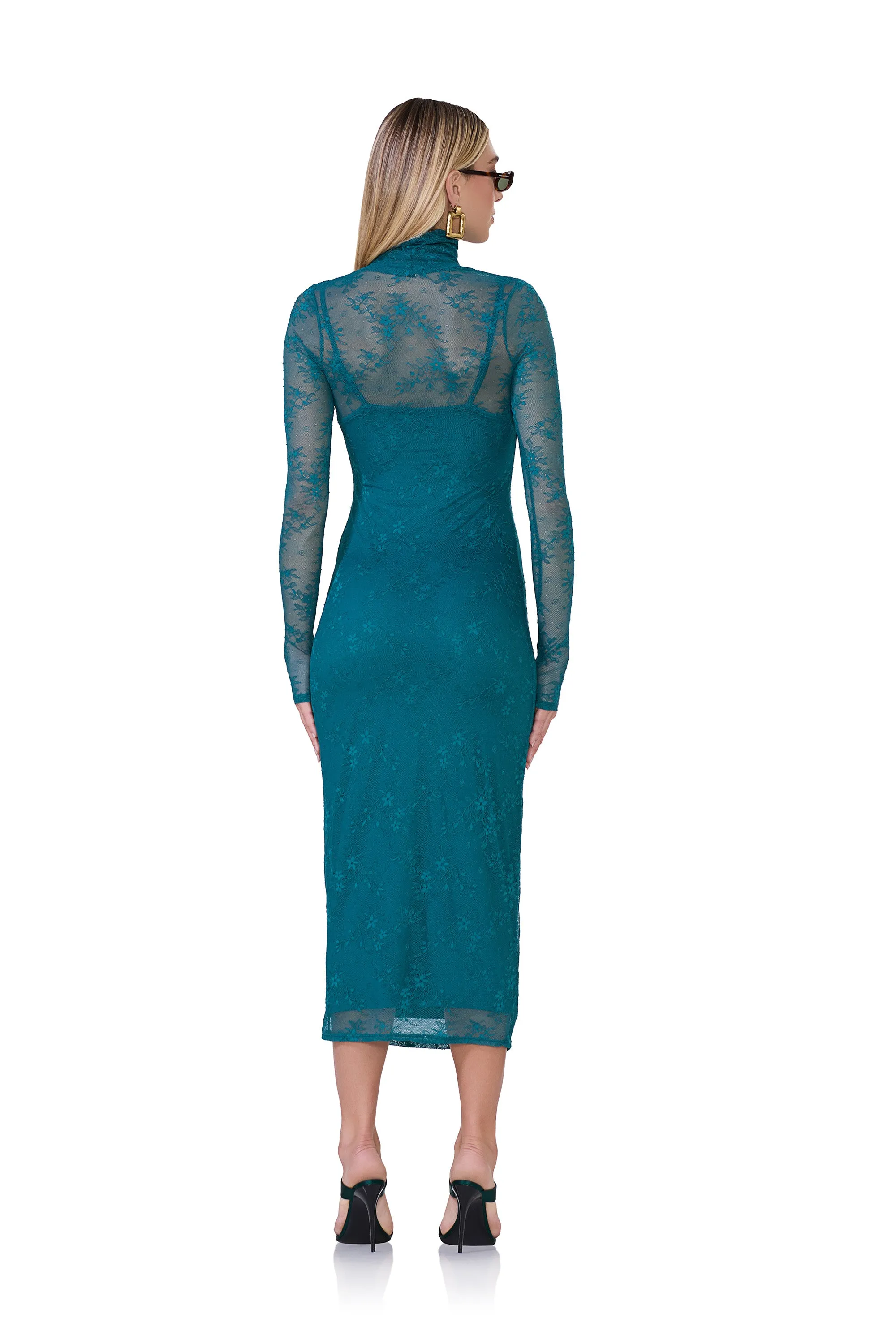 Shailene Lace Dress - Spruce sold by AFRM product image thumbnail 4